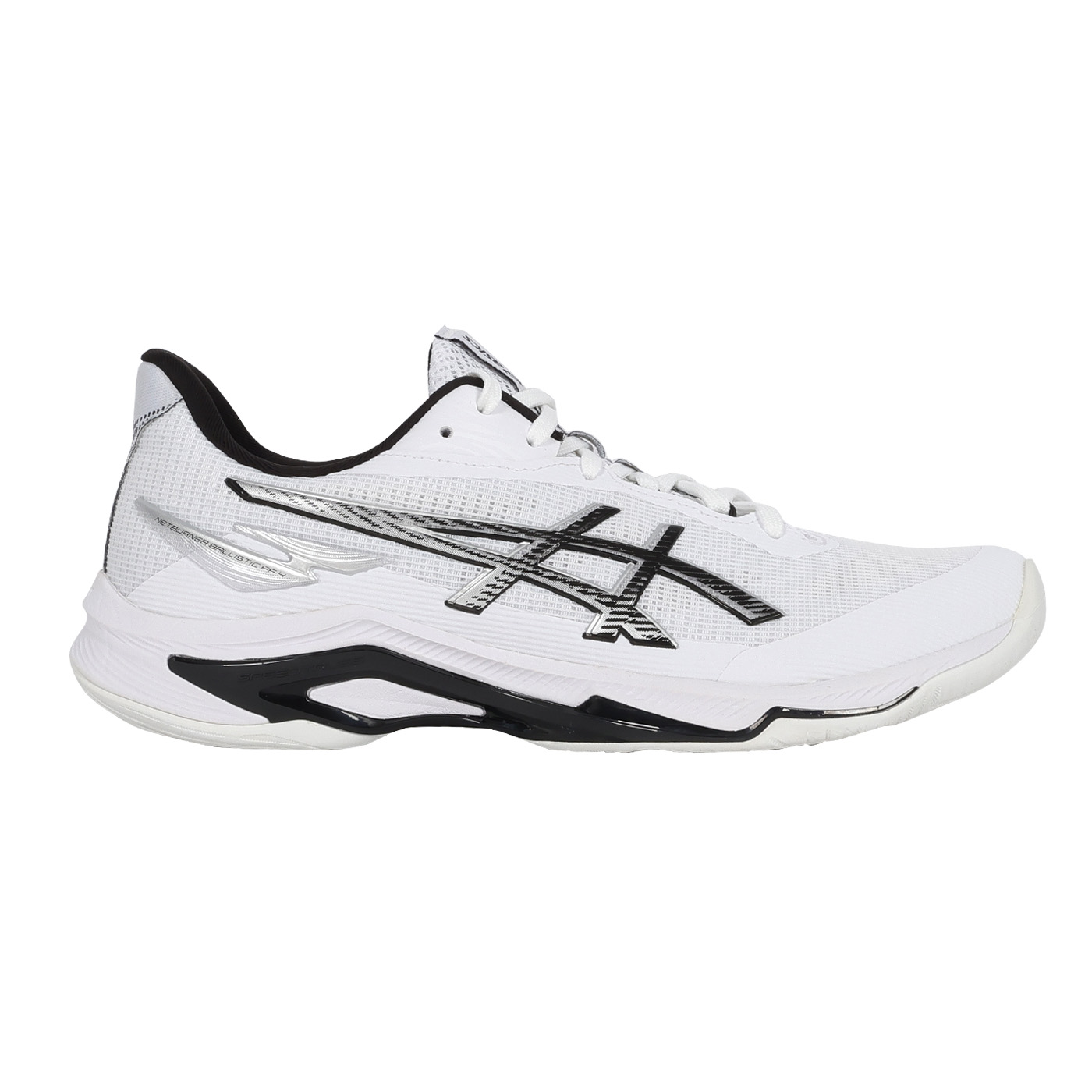 ASICS 男款排球鞋   @NETBURNER BALLISTIC FF 4@ 1053A070-100 - 白黑銀