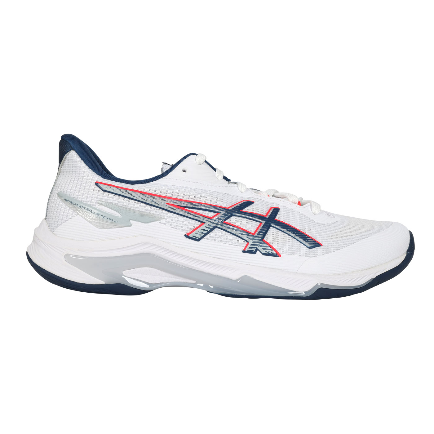 ASICS 特定-男款排球鞋  @NETBURNER BALLISTIC FF 4@ 1053A070-101 - 白墨藍灰紅