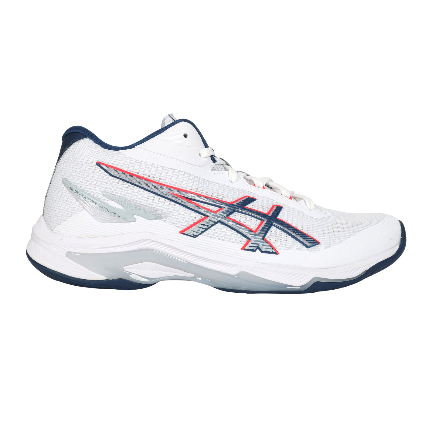 ASICS 特定-男款排球鞋  @NETBURNER BALLISTIC FF MT 4@ 1053A071-101 - 白墨藍亮紅