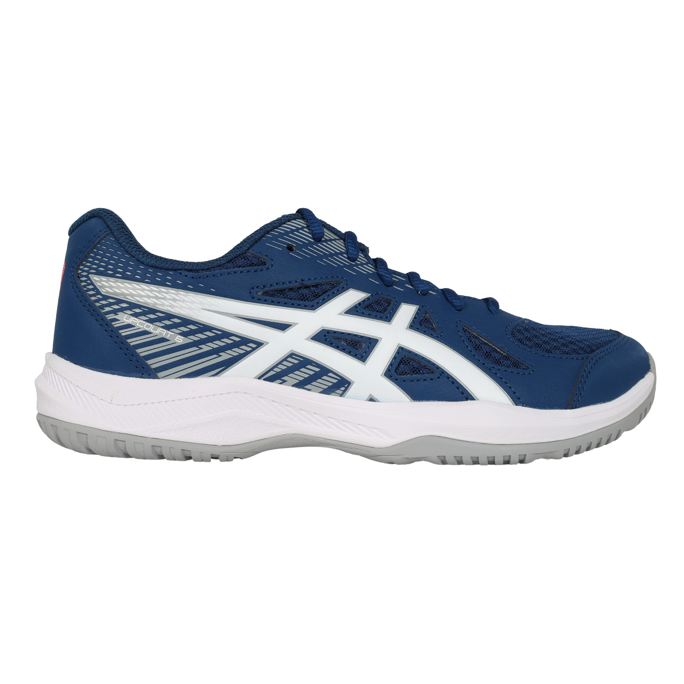 ASICS 男款排球鞋  @UPCOURT 6@ 1071A104-402 - 墨藍白銀