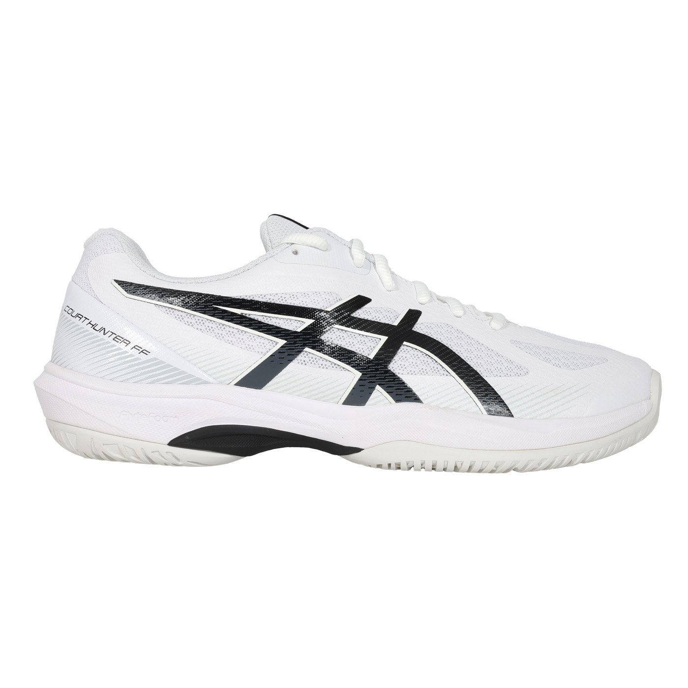 ASICS 男款羽球鞋  @COURT HUNTER FF@ 1071A111-101 - 白黑灰