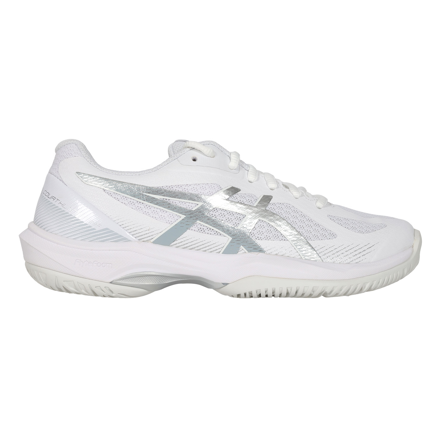 ASICS 女款羽球鞋  @COURT HUNTER FF@ 1072A112-102 - 白銀灰