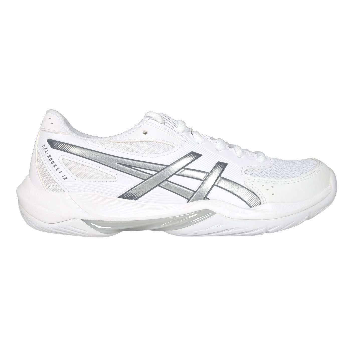ASICS 女款排球鞋  @GEL-ROCKET 12@ 1072A119-101 - 白銀