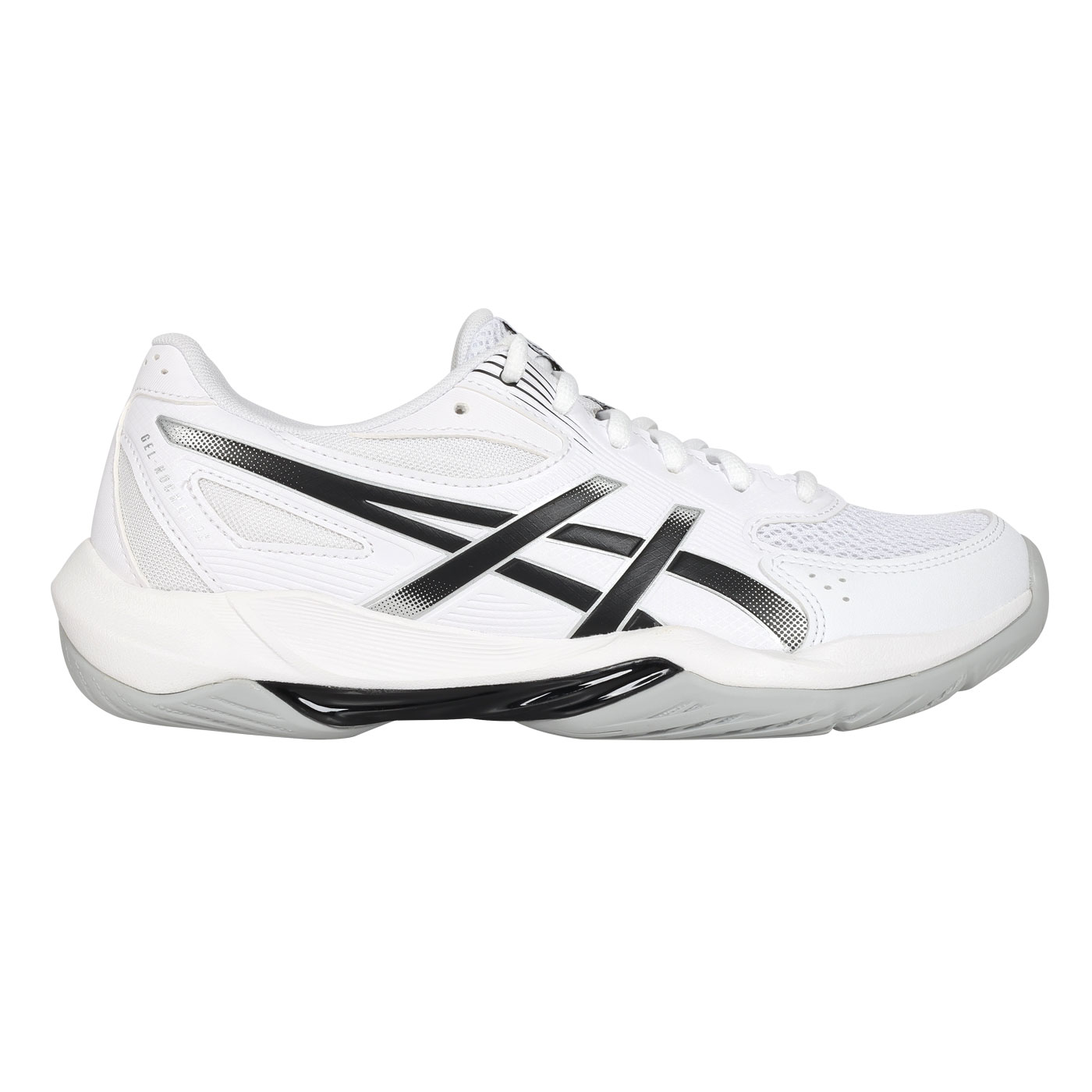 ASICS 男女款排球鞋  @GEL-ROCKET 12@ 1073A080-101 - 白黑銀