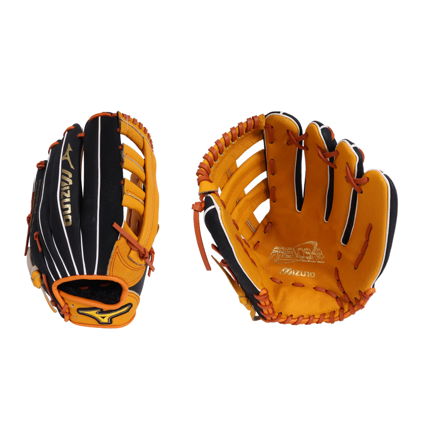 MIZUNO 壘球手套(外野手)  1ATGS26810-4799 - 黑橘黃