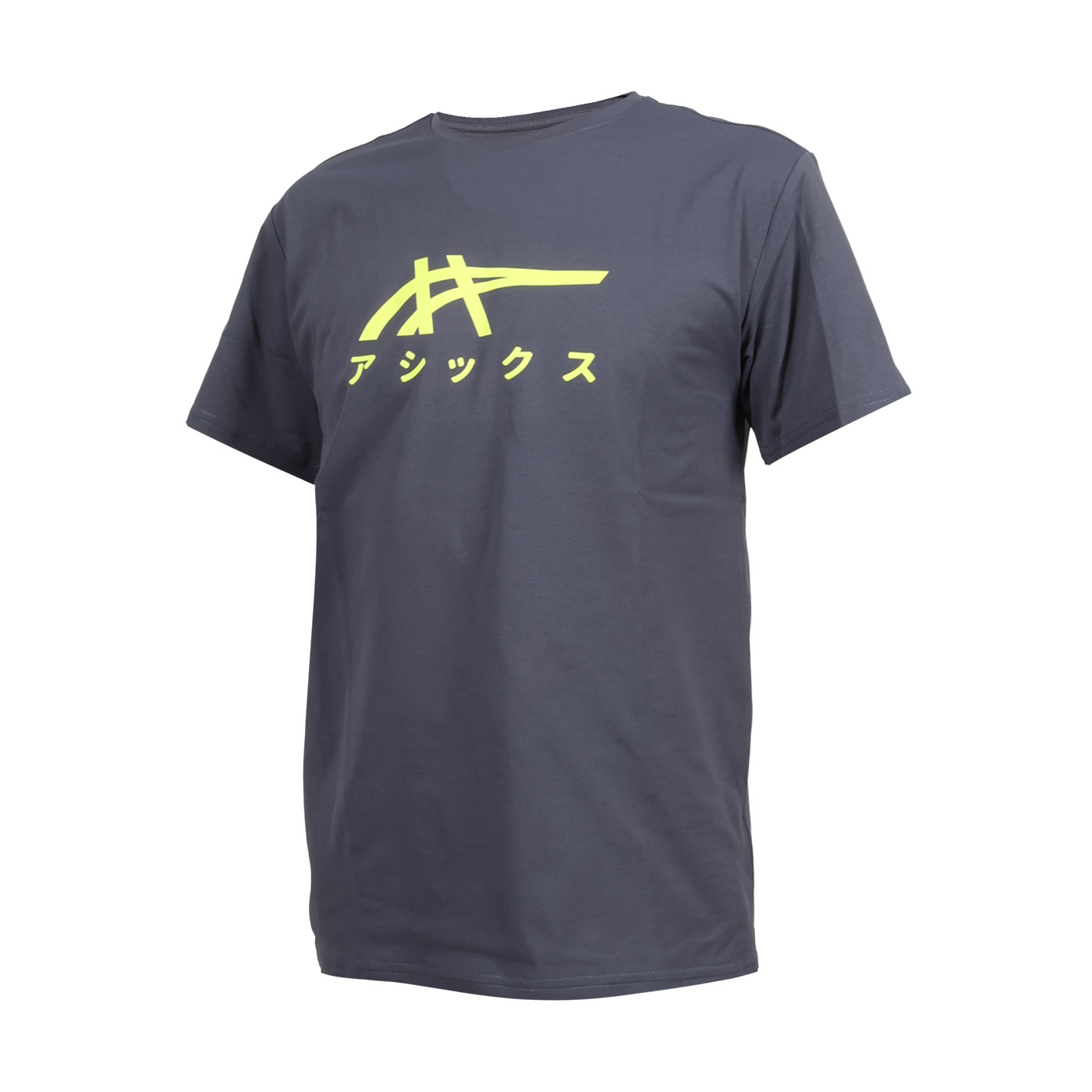 ASICS 短袖T恤  2011D408-400 - 深灰螢光綠