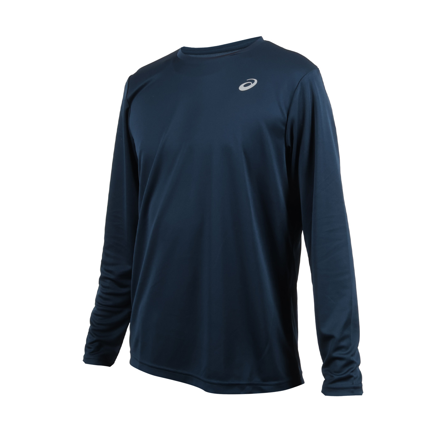 ASICS 男款跑步長袖T恤  2011D652-400 - 丈青銀