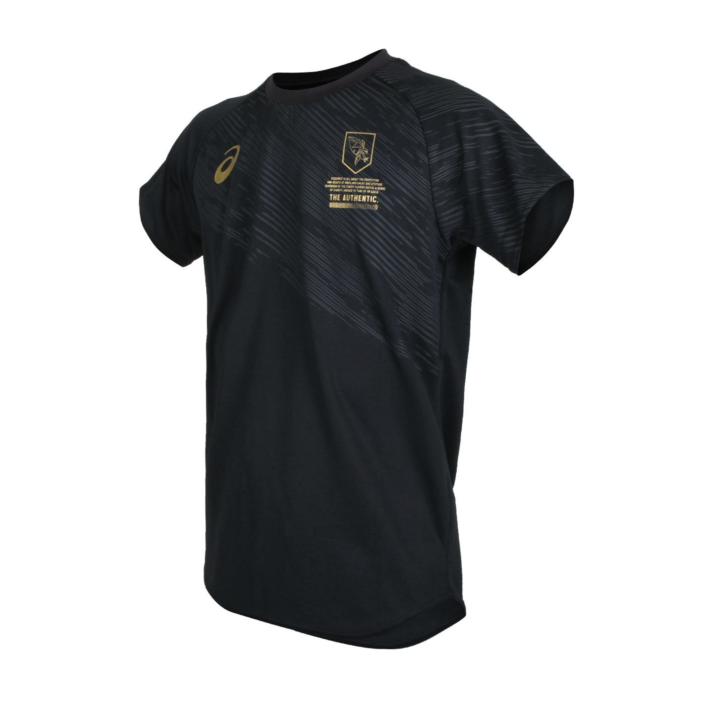 ASICS 男款EL短袖T恤  2051A304-001 - 黑灰金