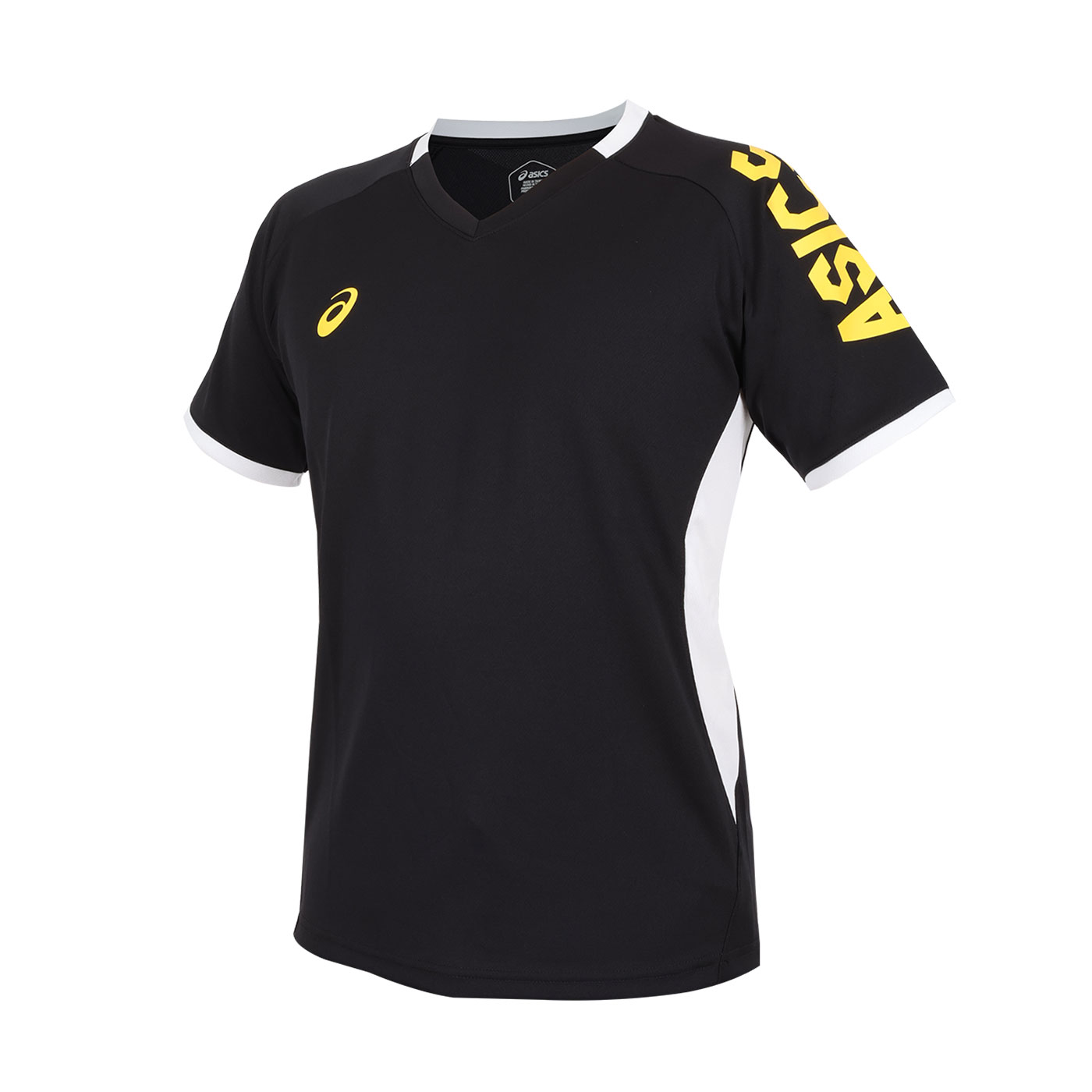 ASICS 排球短袖T恤  2053A196-001 - 黑白黃