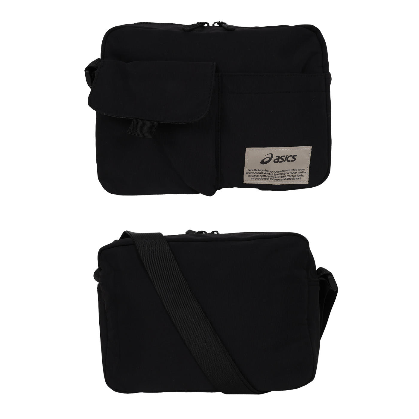 ASICS 側背包  3033C244-001 - 黑灰