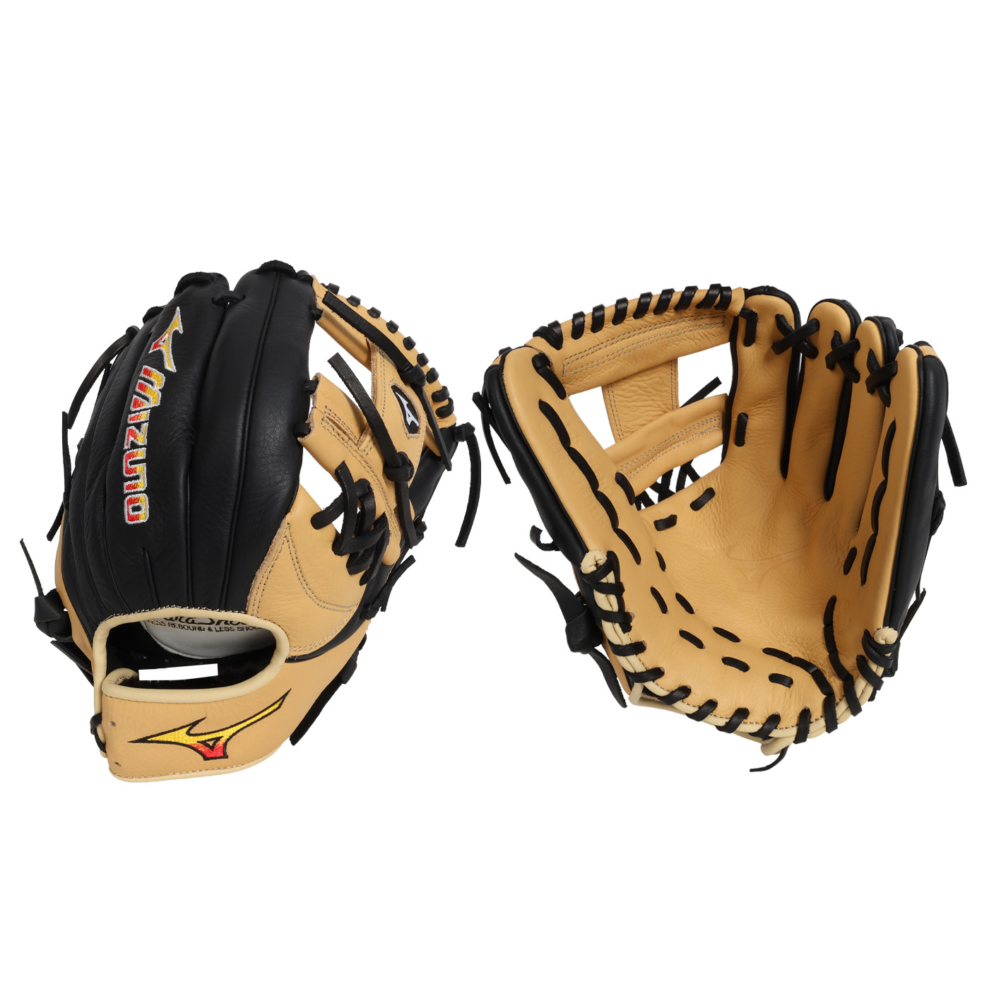MIZUNO 棒球手套(右投)  313241-R - 黑棕紅黃