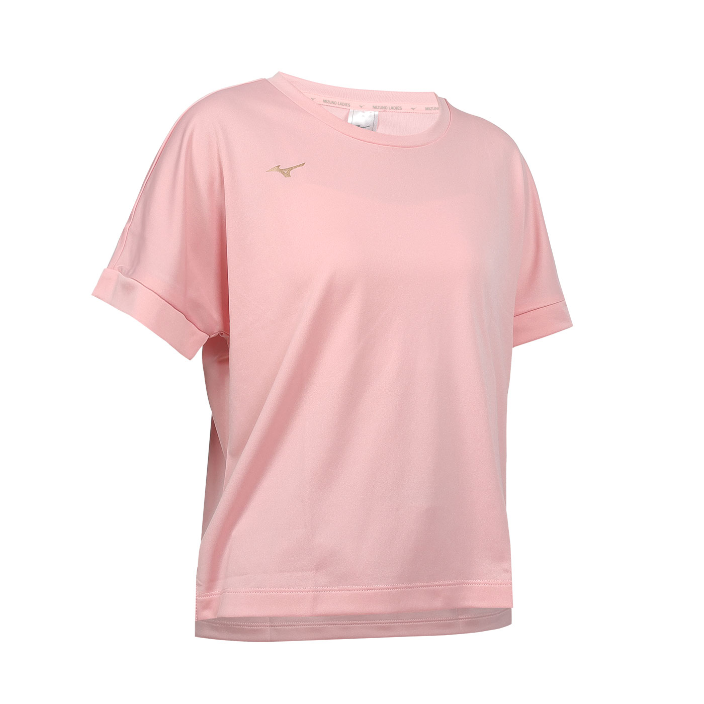 MIZUNO 女款短袖T恤  32TAB20266 - 粉玫瑰金綠