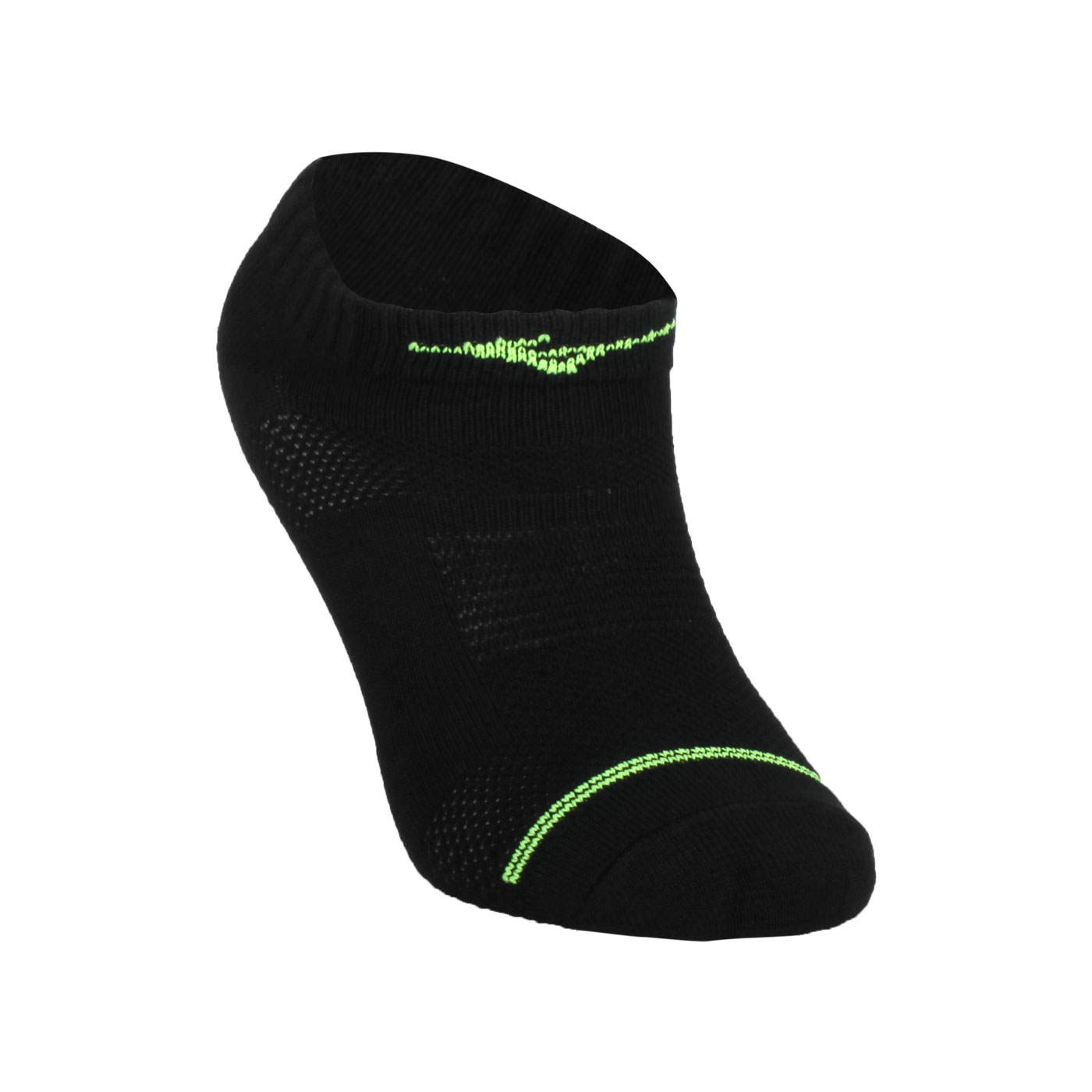 MIZUNO 女運動薄底踝襪 32TX8B4493 - 黑螢光綠