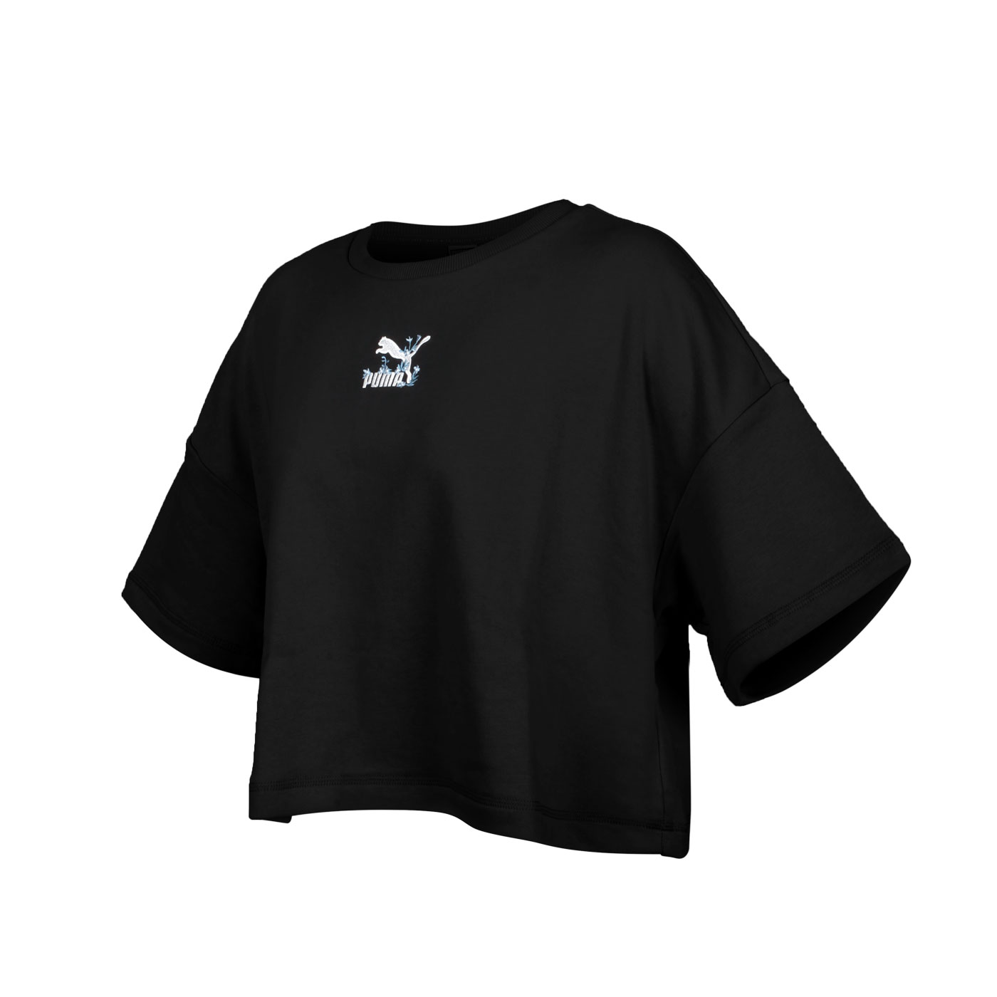 PUMA 女款流行系列Floral短袖T恤 53313101 - 黑白藍