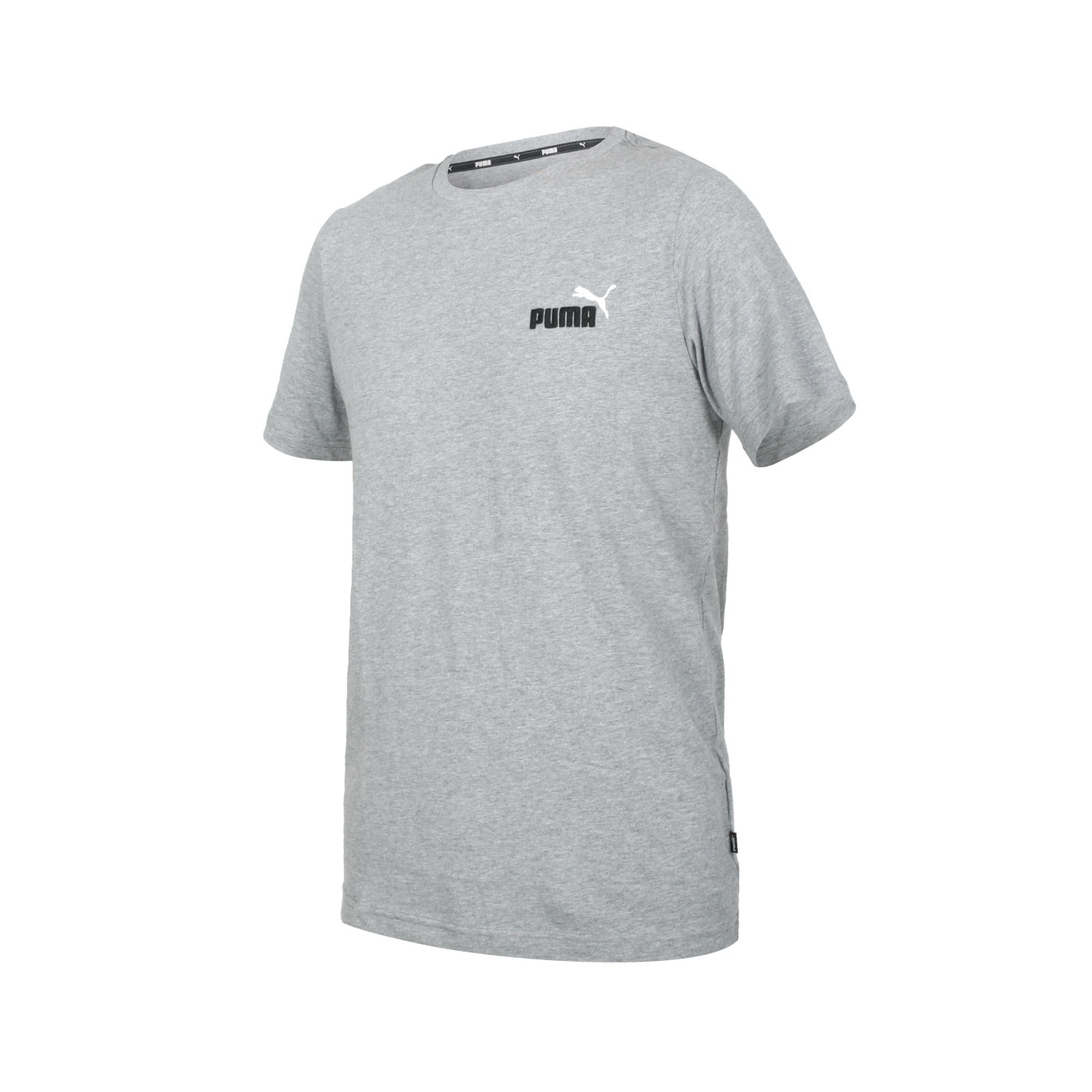 PUMA 基本系列Ess男款刺繡短袖T恤 58718403 - 灰黑白