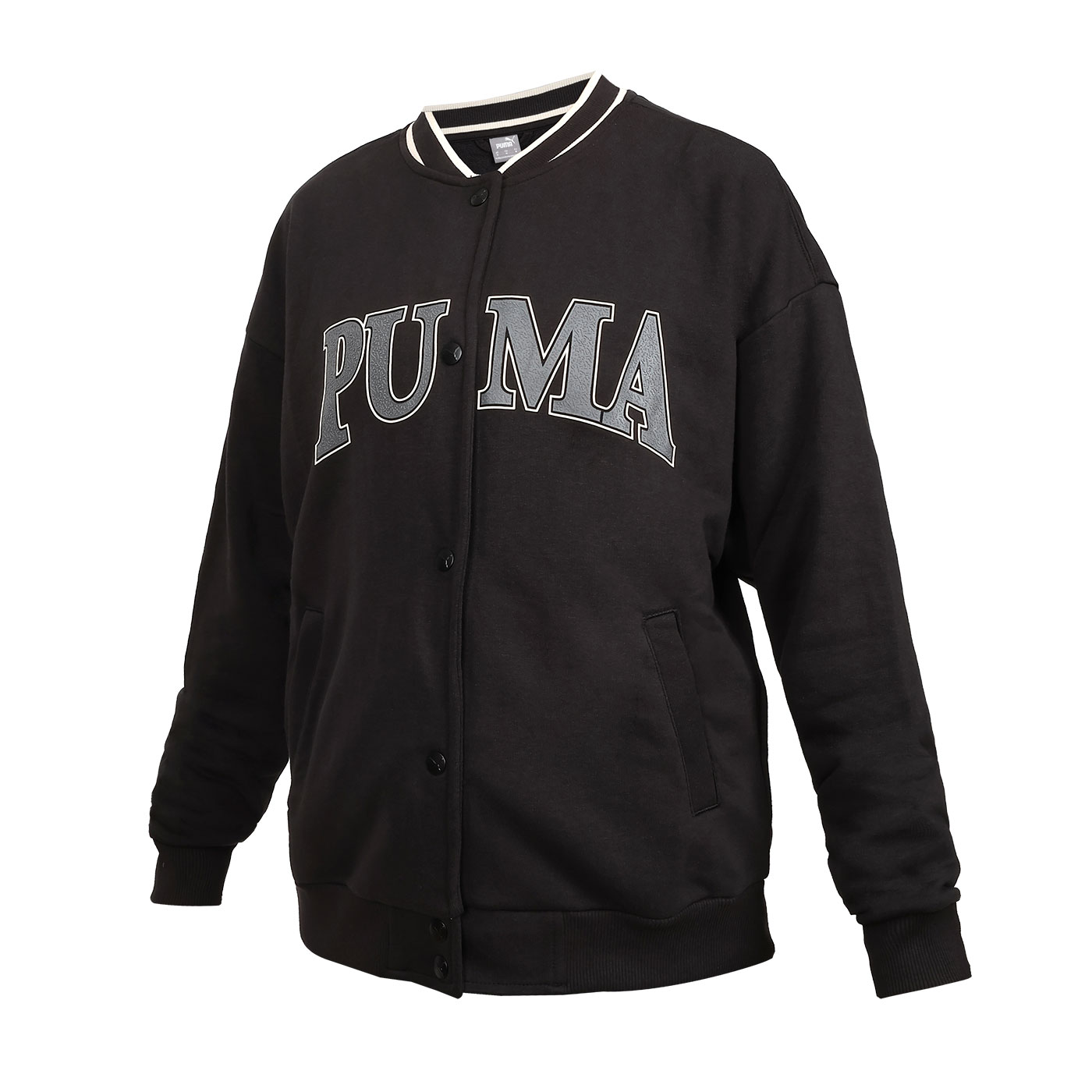 PUMA 女款基本系列Squad棒球外套  67790201 - 黑灰米白
