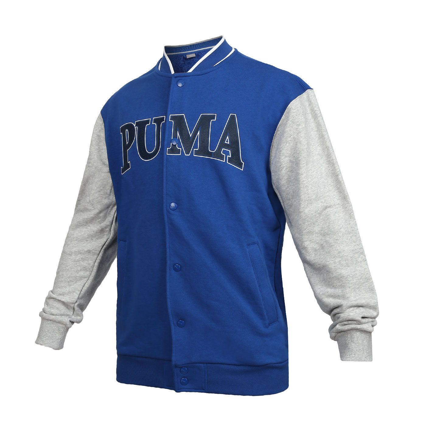 PUMA 男款基本系列Squad棒球外套  67897117 - 藍黑白