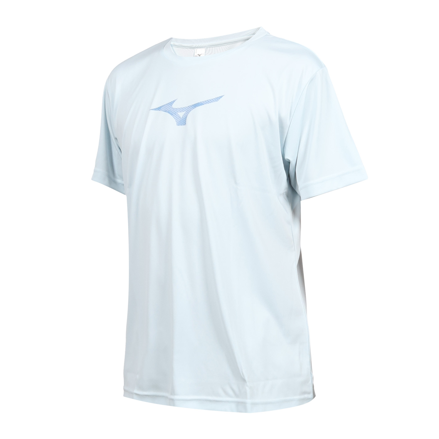 MIZUNO 男款羽球短袖T恤  72TAB50624 - 淺水藍灰藍