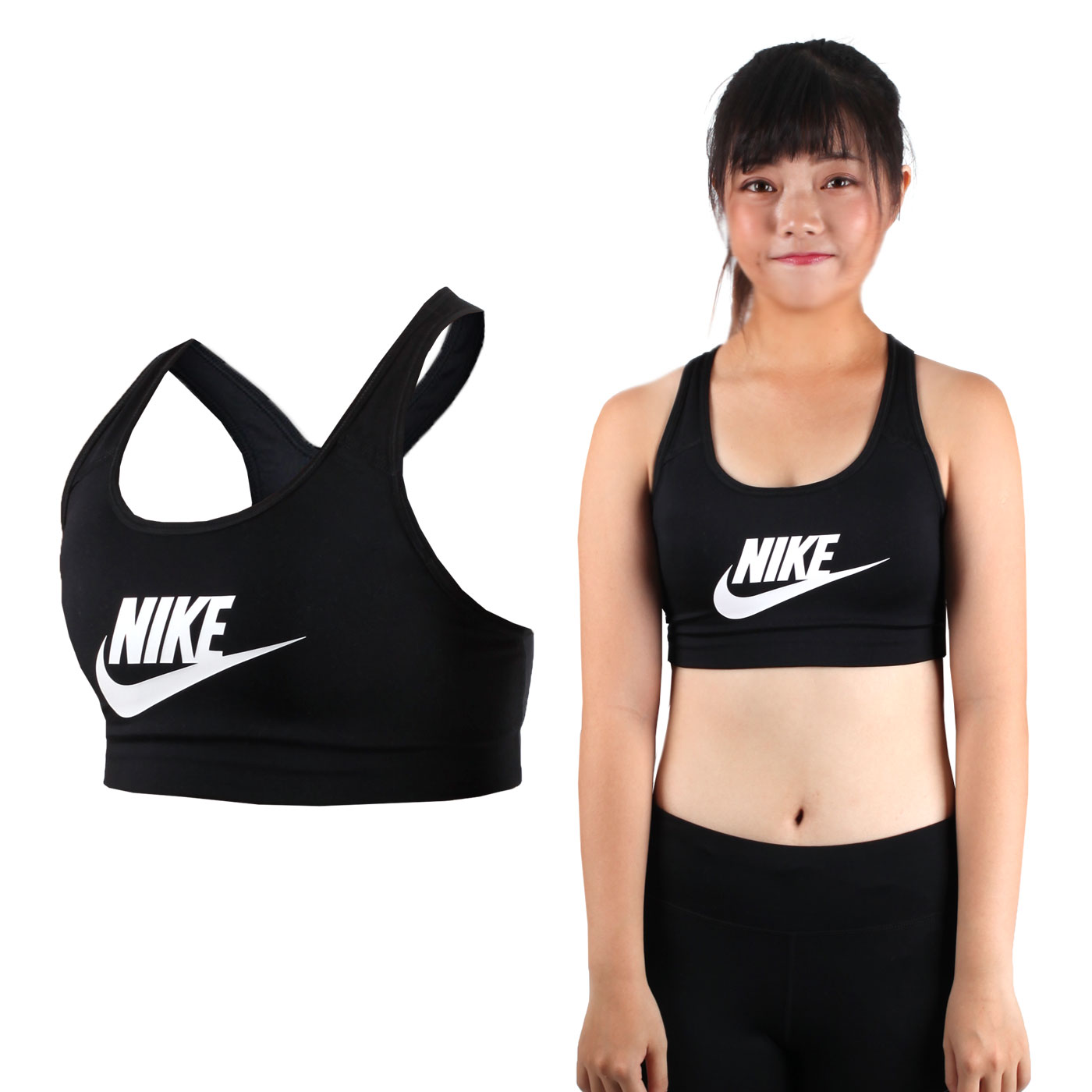 NIKE 女款運動內衣  899371010 - 黑白
