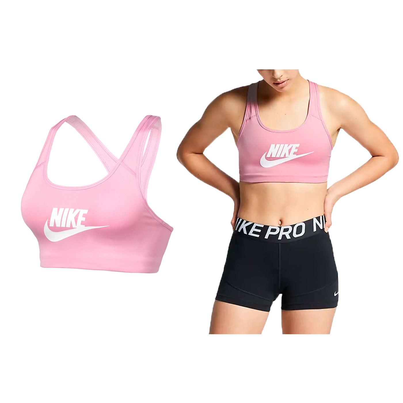 NIKE 女款運動內衣  899371010 - 粉紅白
