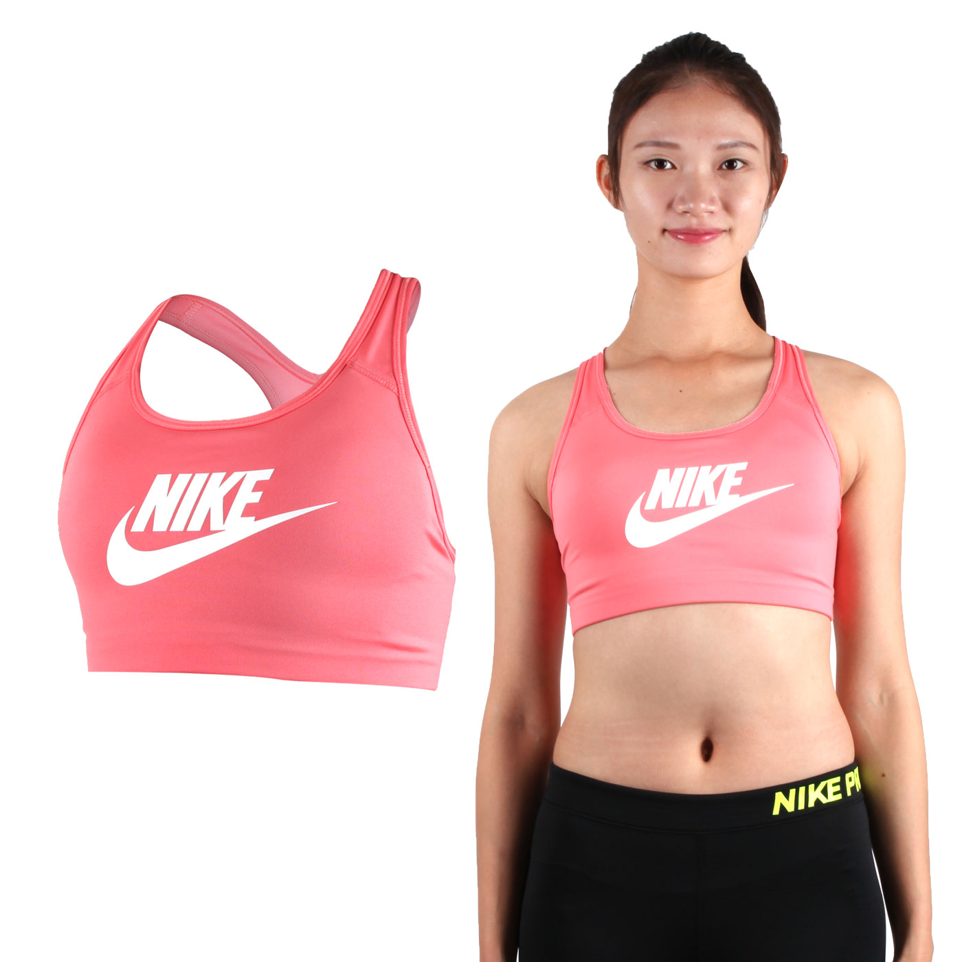 NIKE 女款運動內衣  899371010 - 粉白