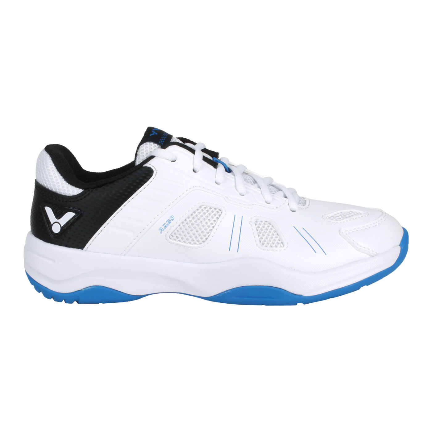 VICTOR 男女款專業羽球鞋-3E A220-A - 白黑藍