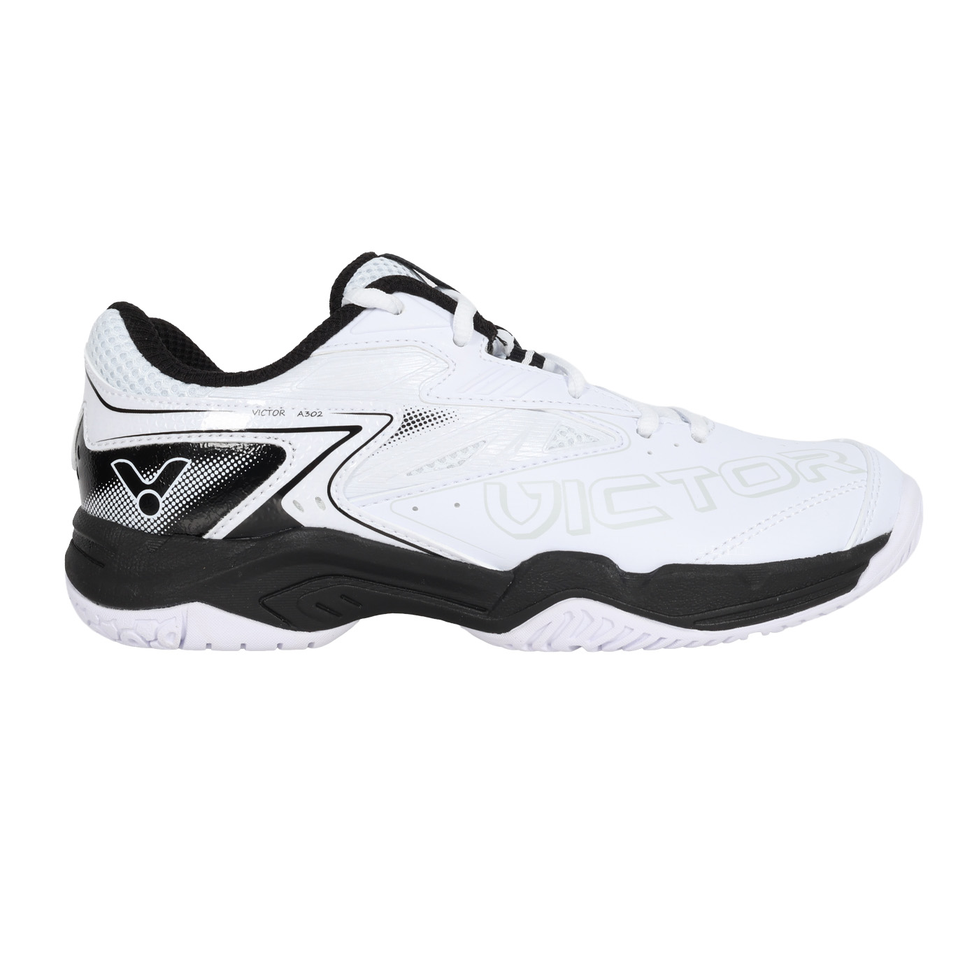 VICTOR 男女款專業羽球鞋-4E  A302-AC - 白黑灰