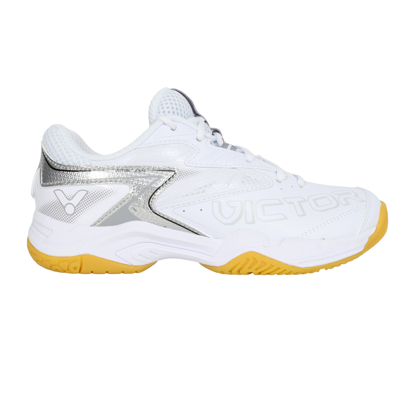 VICTOR 男女款專業羽球鞋-4E  A302-AS - 白銀灰