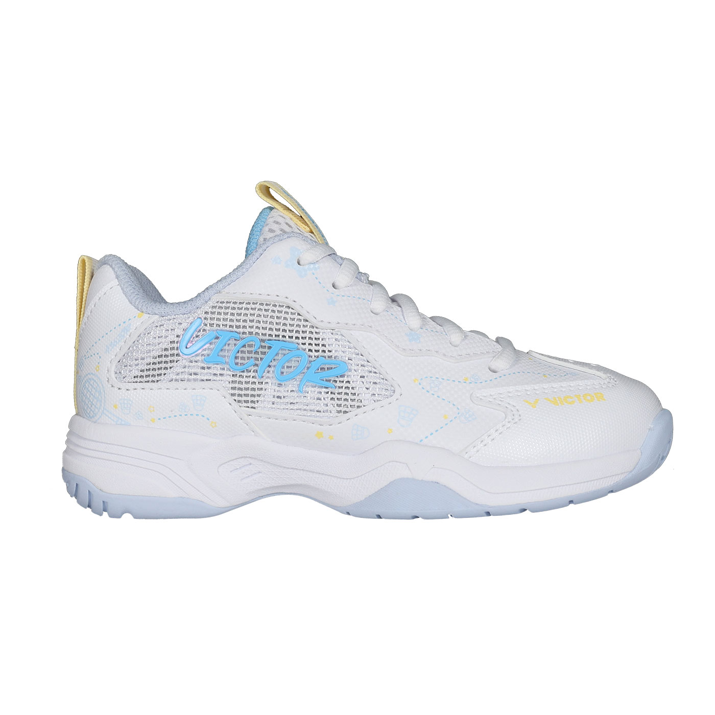 VICTOR 大童羽球鞋  A362JR-AM - 白淺藍淡黃