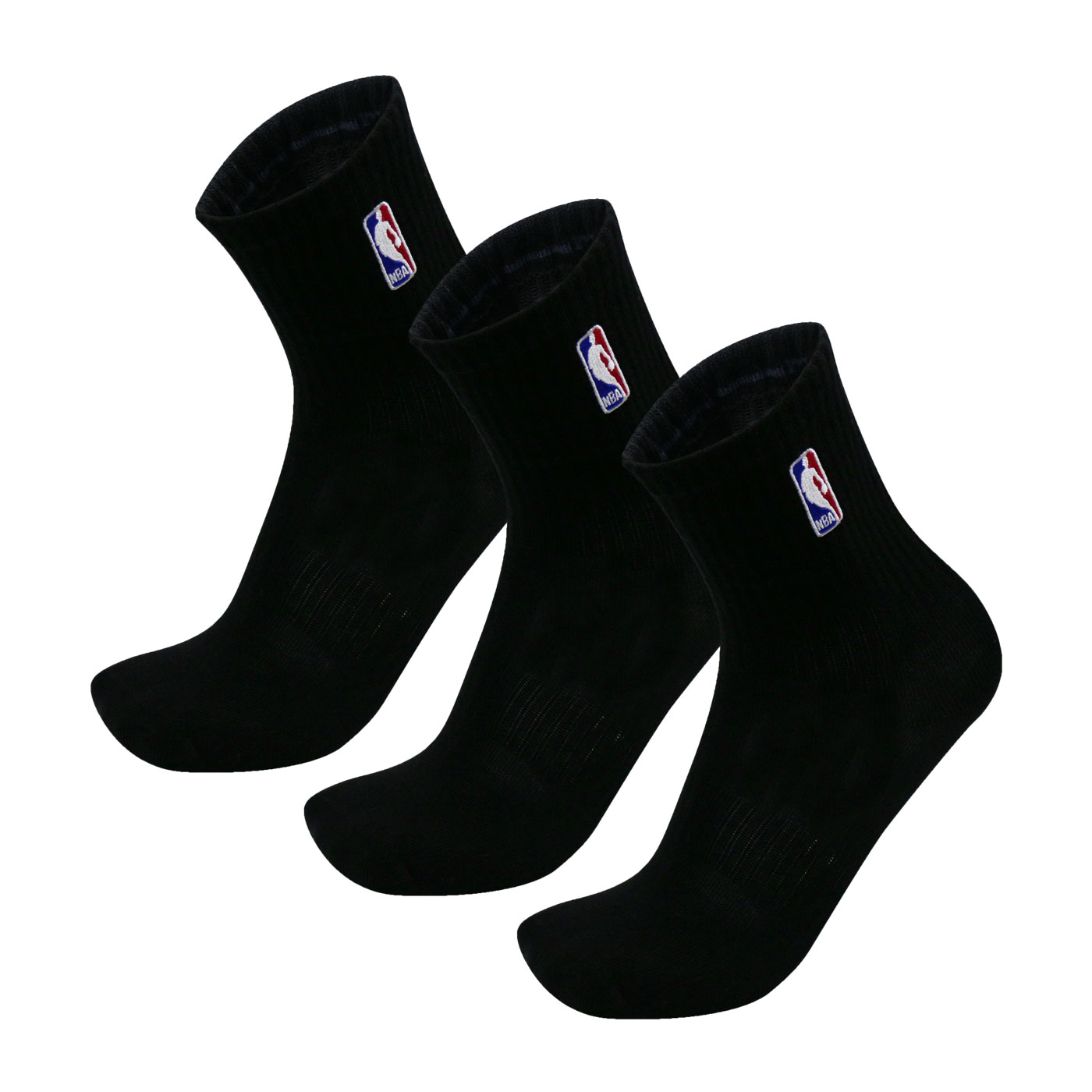 NBA 休閒中筒襪(三入) AC0358-1 - 黑藍紅白