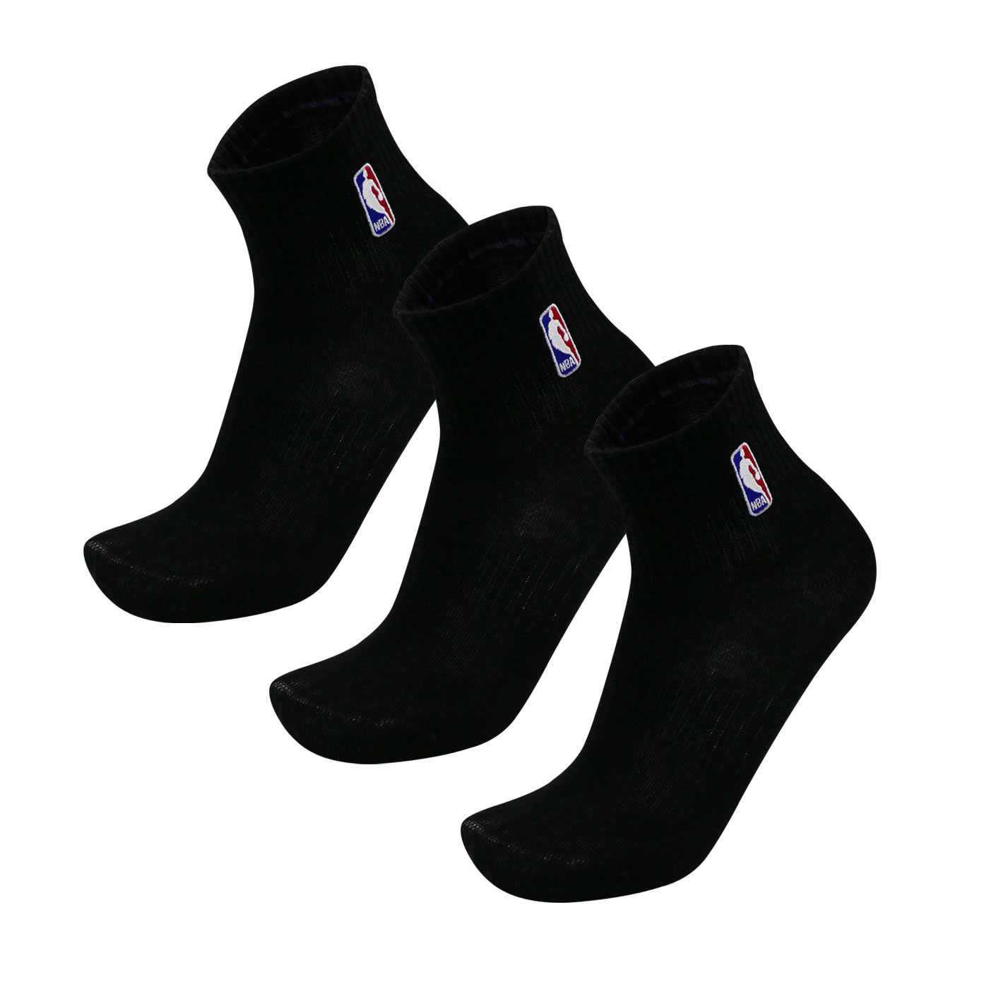NBA 休閒短筒襪(三入) AC0359-1 - 黑藍紅白