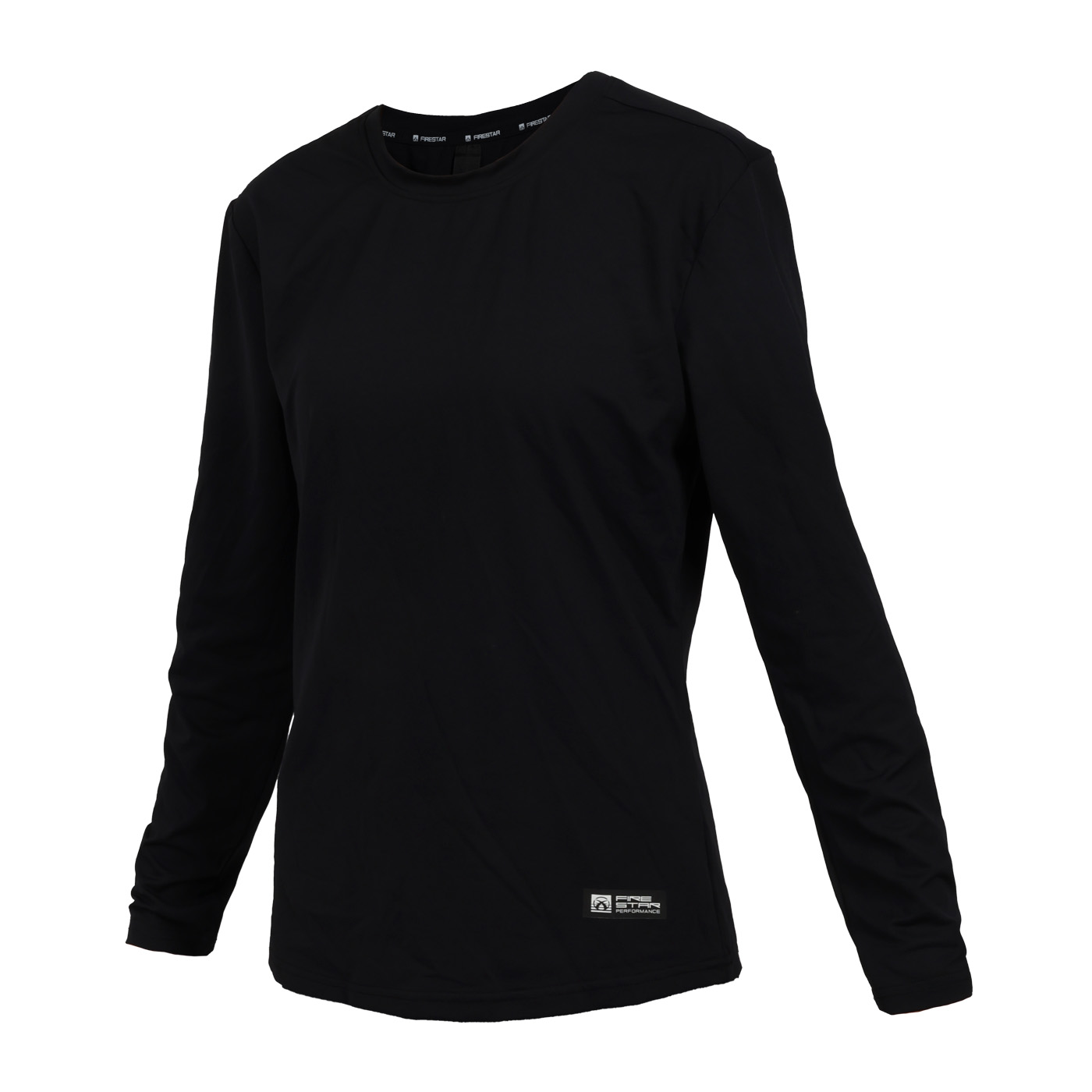 FIRESTAR 女款彈性素色長袖圓領T恤  AL507-10 - 黑