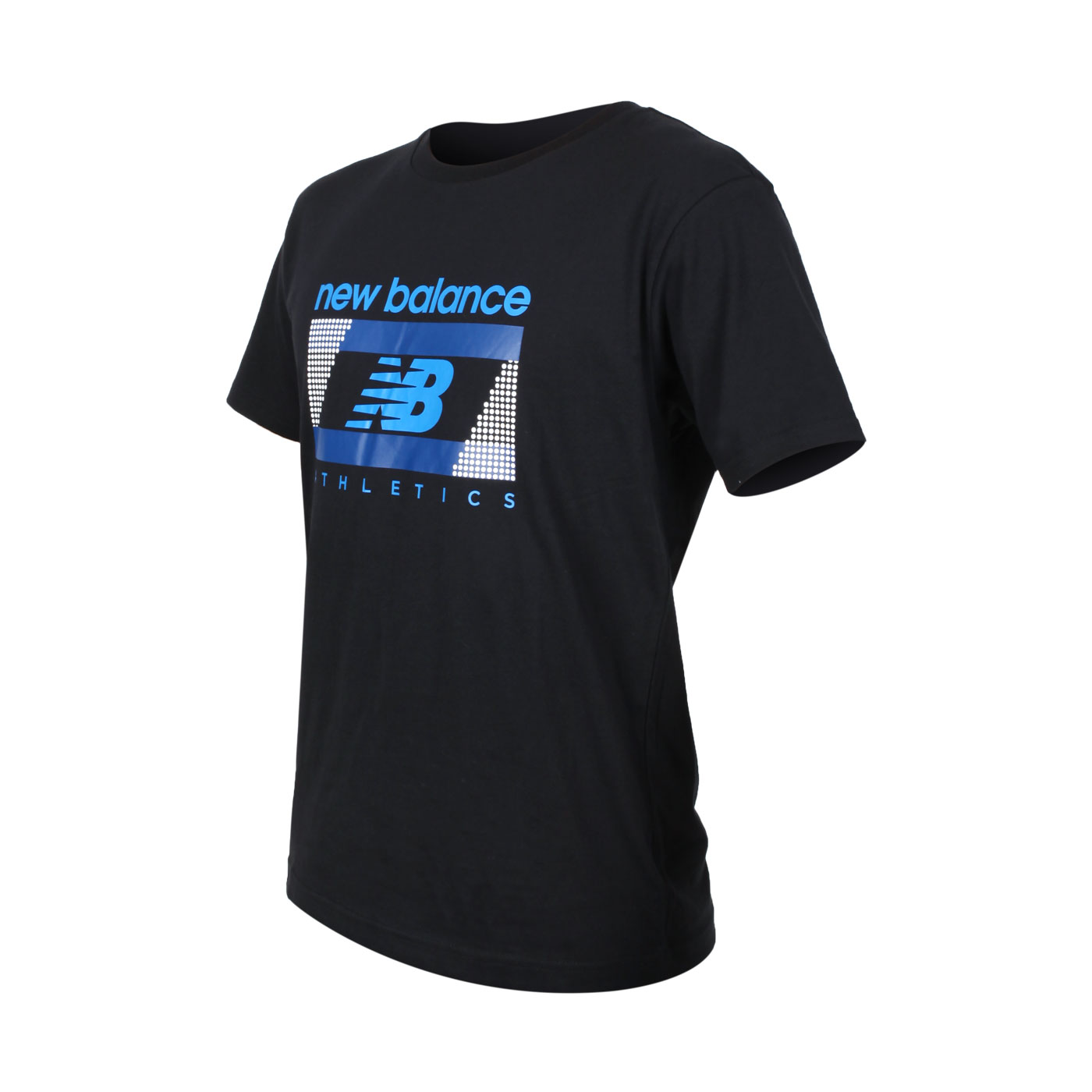 NEW BALANCE 男款短袖T恤 AMT21502BK - 黑藍白