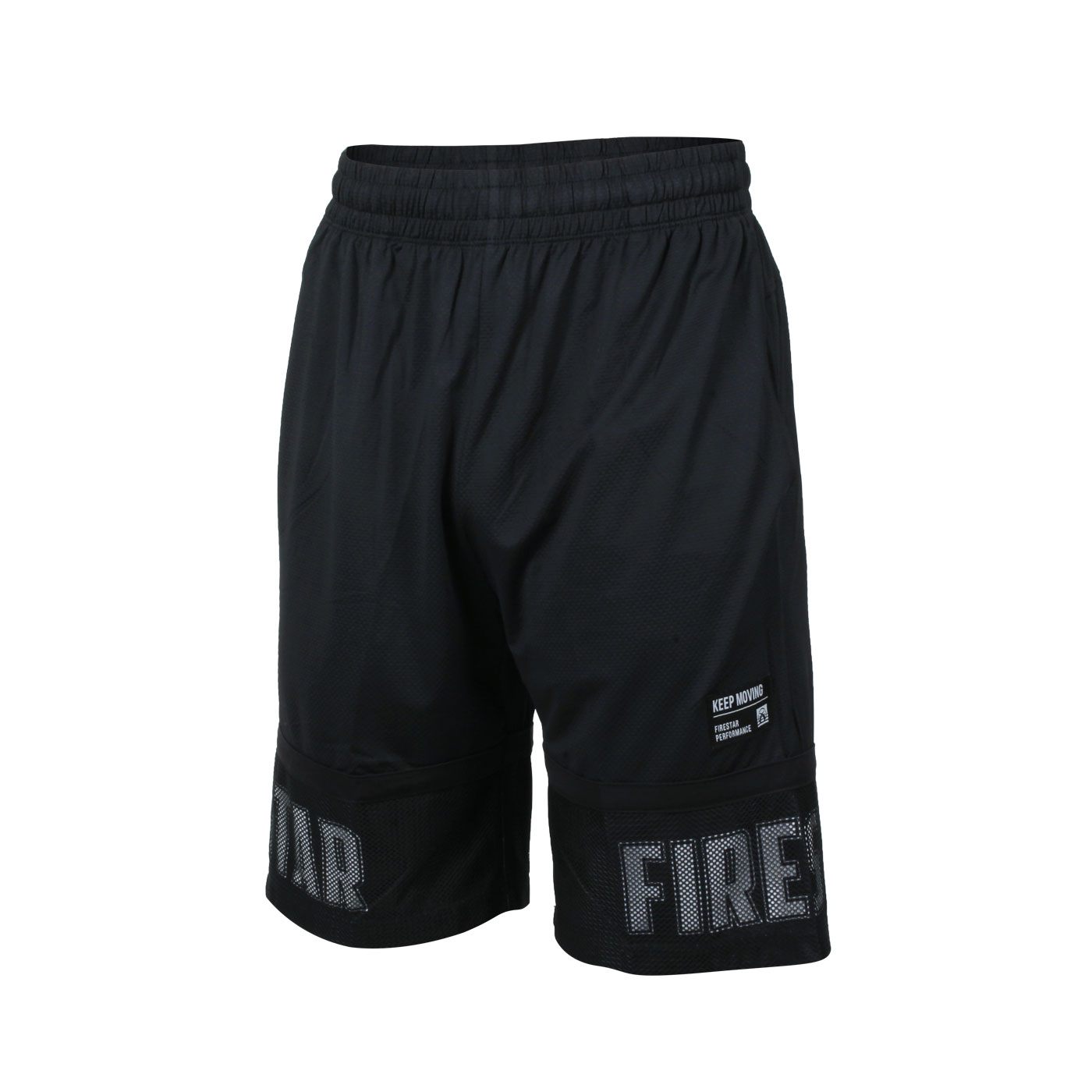 FIRESTAR 男款彈性訓練籃球短褲 B2006-10 - 黑白
