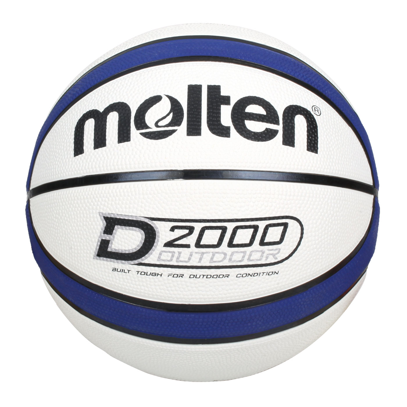 Molten 12片深溝橡膠7號籃球 B7D2005-WB - 白藍黑