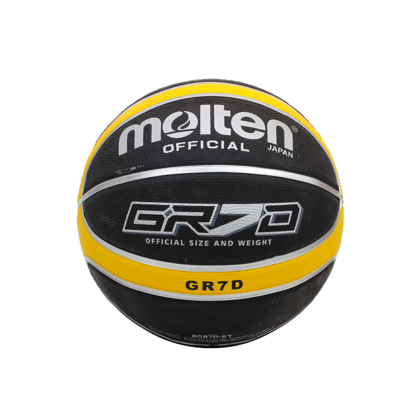 Molten 12片橡膠深溝籃球 BGR7D - 黑黃
