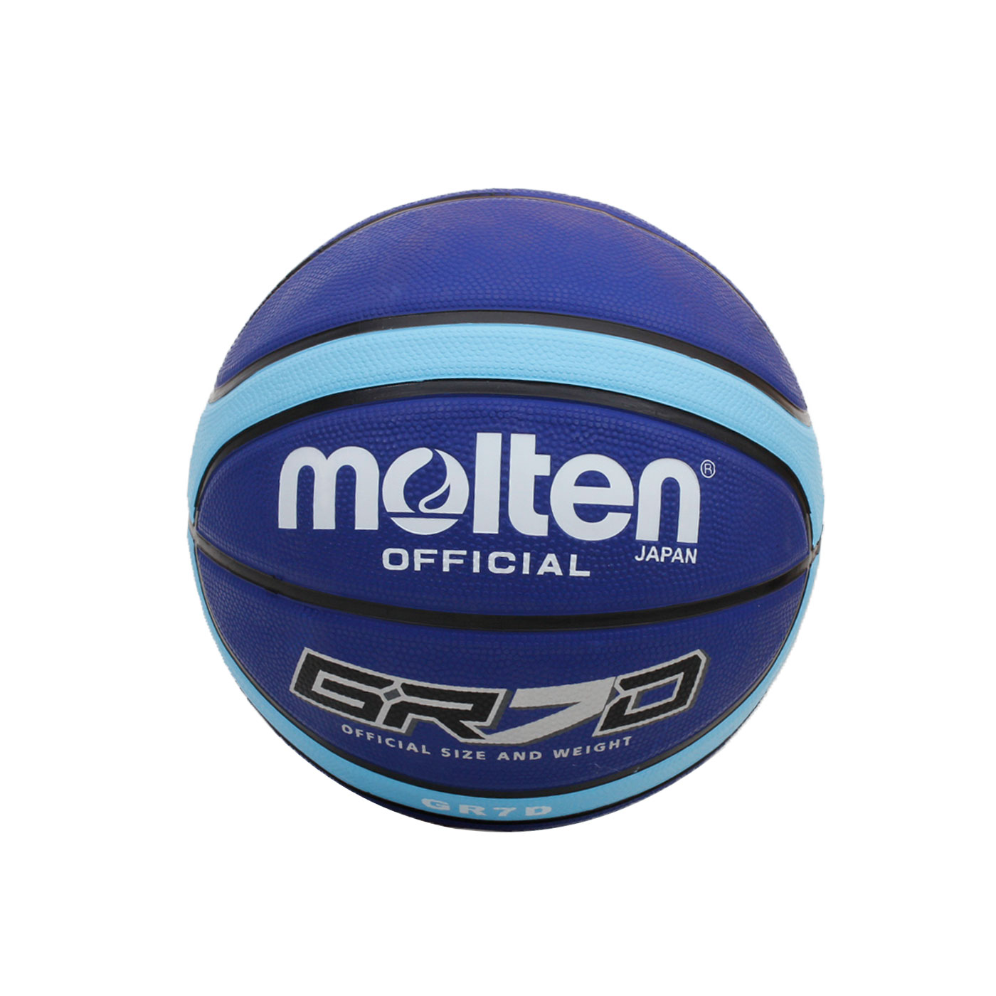 Molten 12片橡膠深溝籃球 BGR7D - 深藍水藍