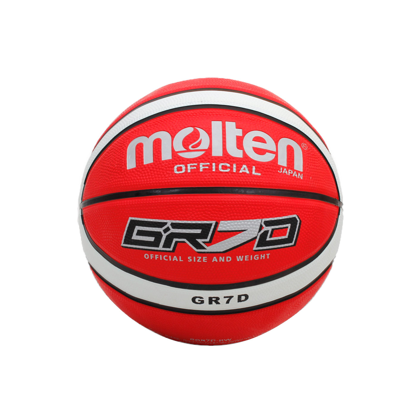 Molten 12片橡膠深溝籃球 BGR7D - 紅白