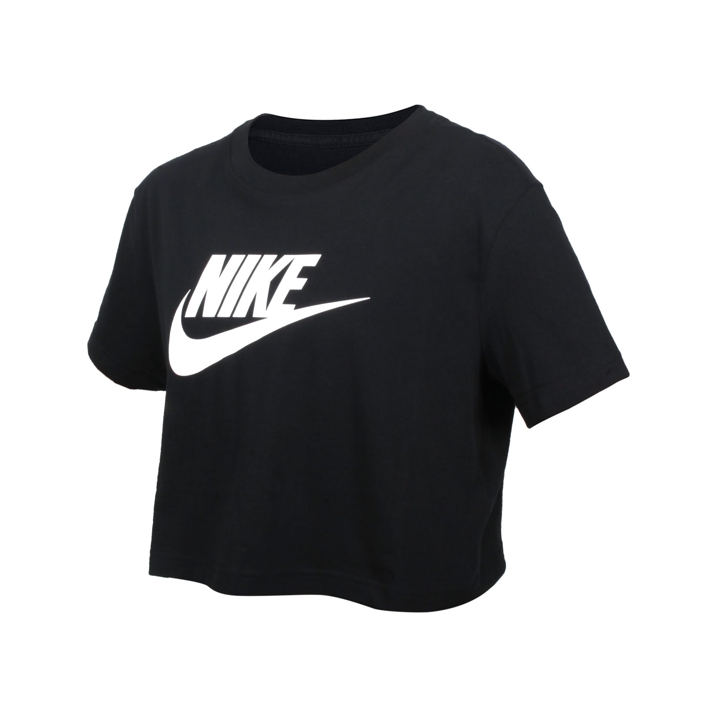 NIKE 女款短版短袖T恤 BV6176-010 - 黑白