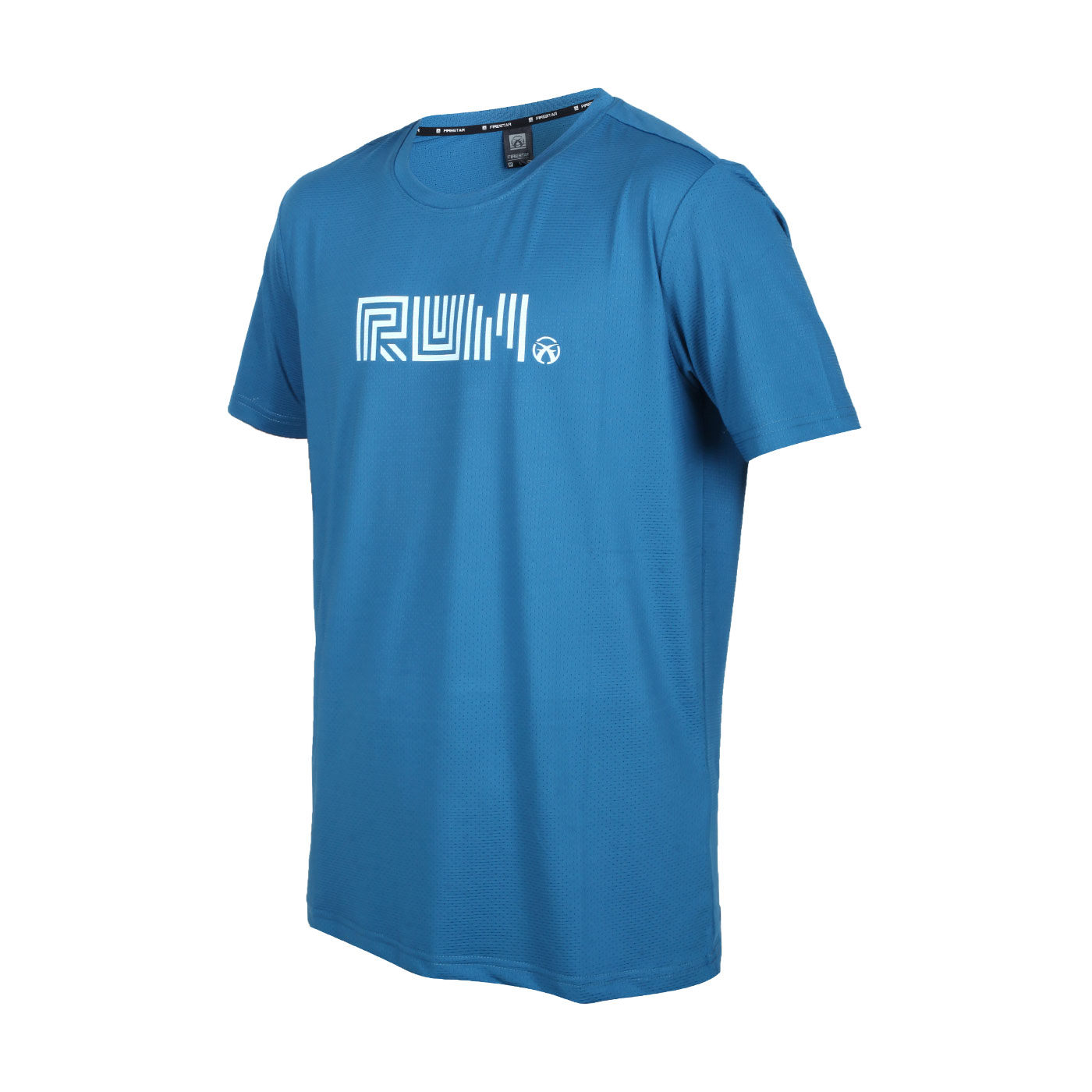 FIRESTAR 男款彈性印花短袖T恤 D2037-98 - 藍水藍白
