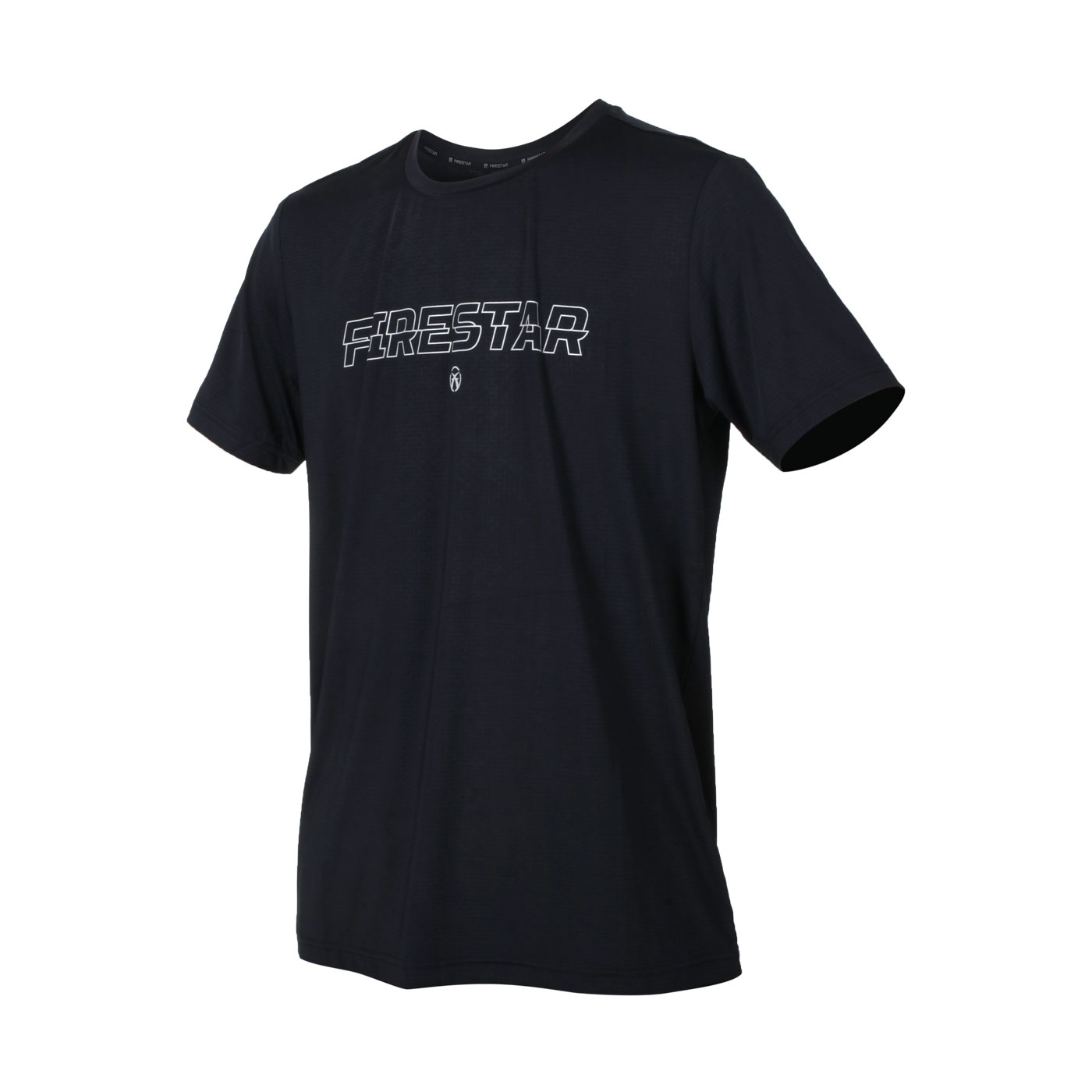 FIRESTAR 男款彈性印花短袖T恤 D2039-10 - 黑灰
