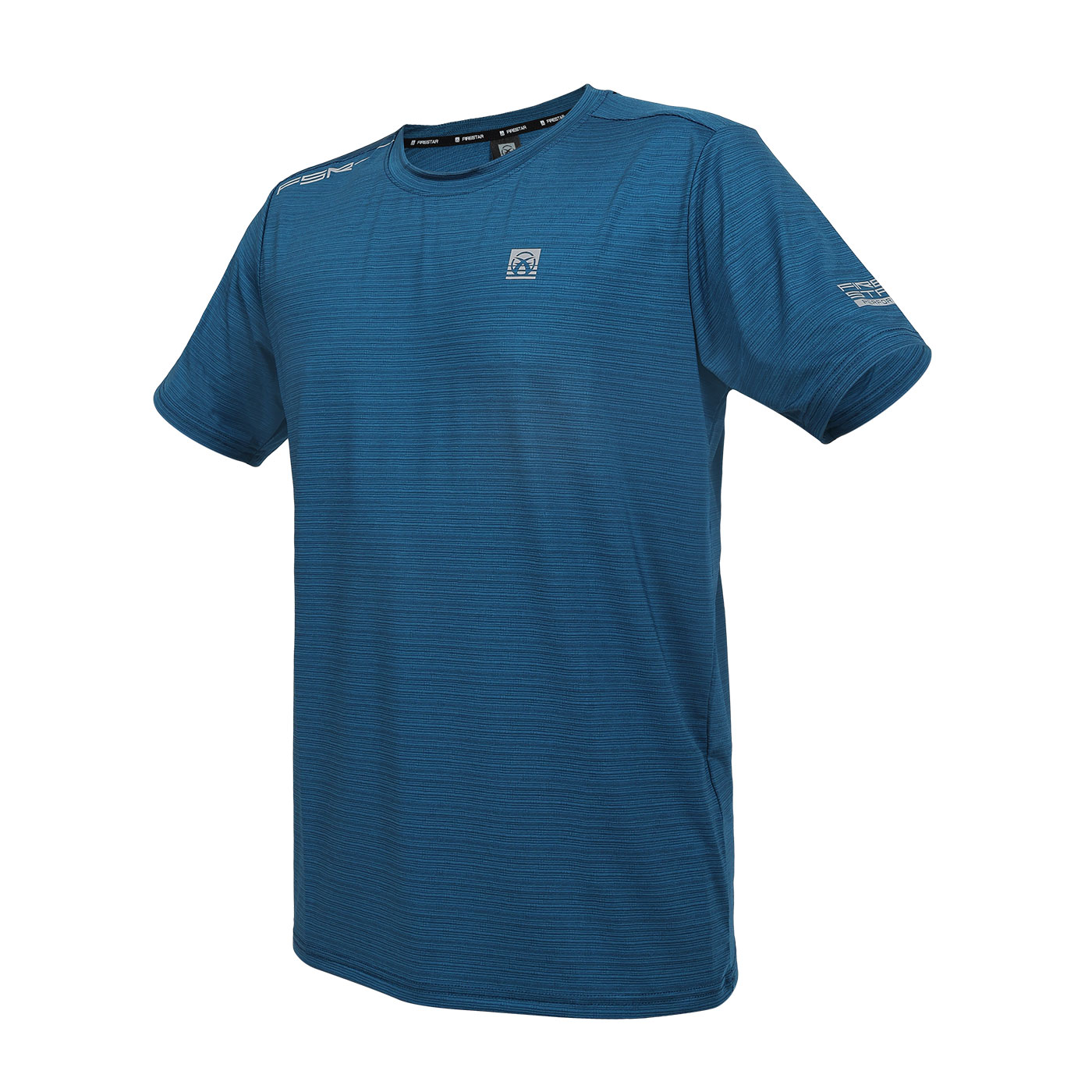 FIRESTAR 男款冰感圓領短袖T恤  D4630-98 - 珊瑚藍條紋