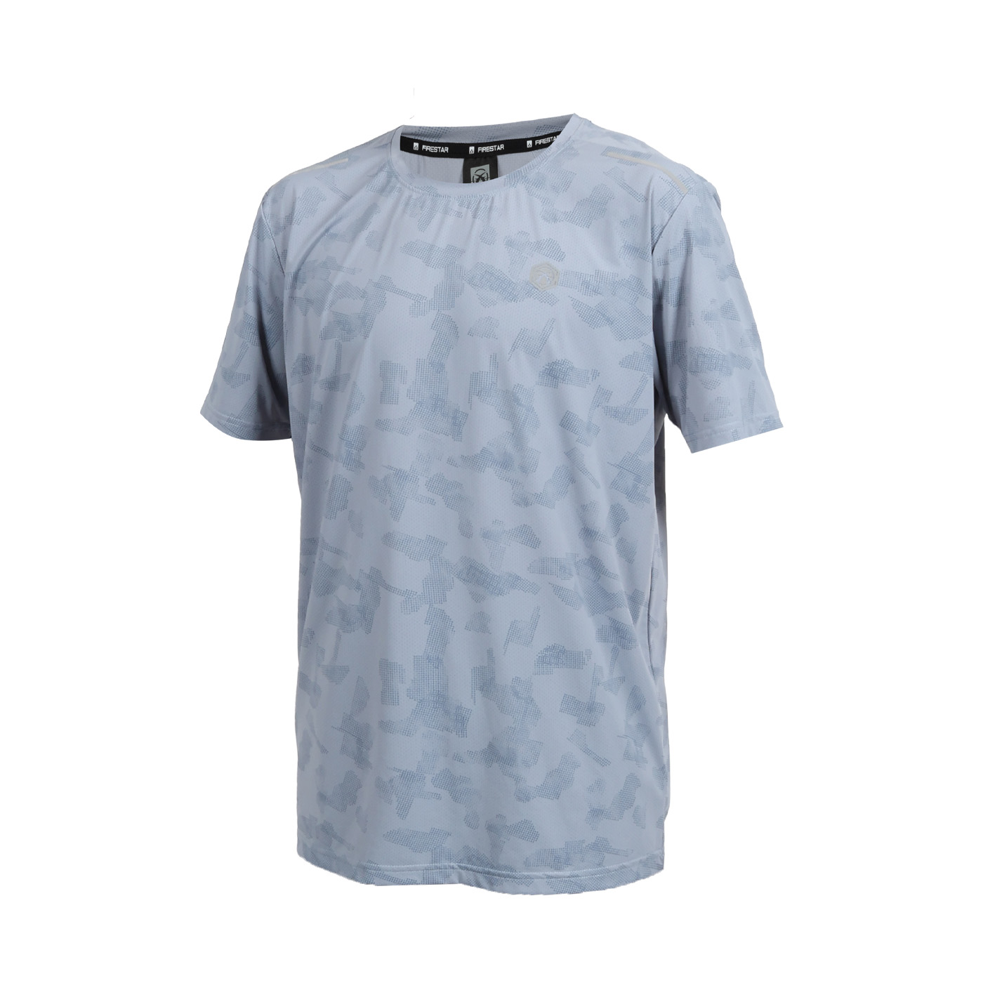 FIRESTAR 男款冰感印花短袖T恤  D5839-13 - 靛灰銀