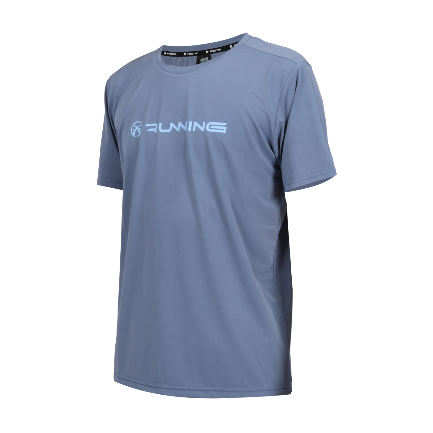 FIRESTAR 男款彈性印花短袖T恤  D6035-13 - 靛灰淺靛藍