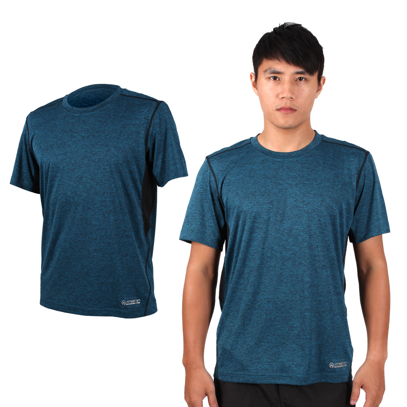 FIRESTAR 男吸排圓領短袖T恤 D7632-18 - 藍灰