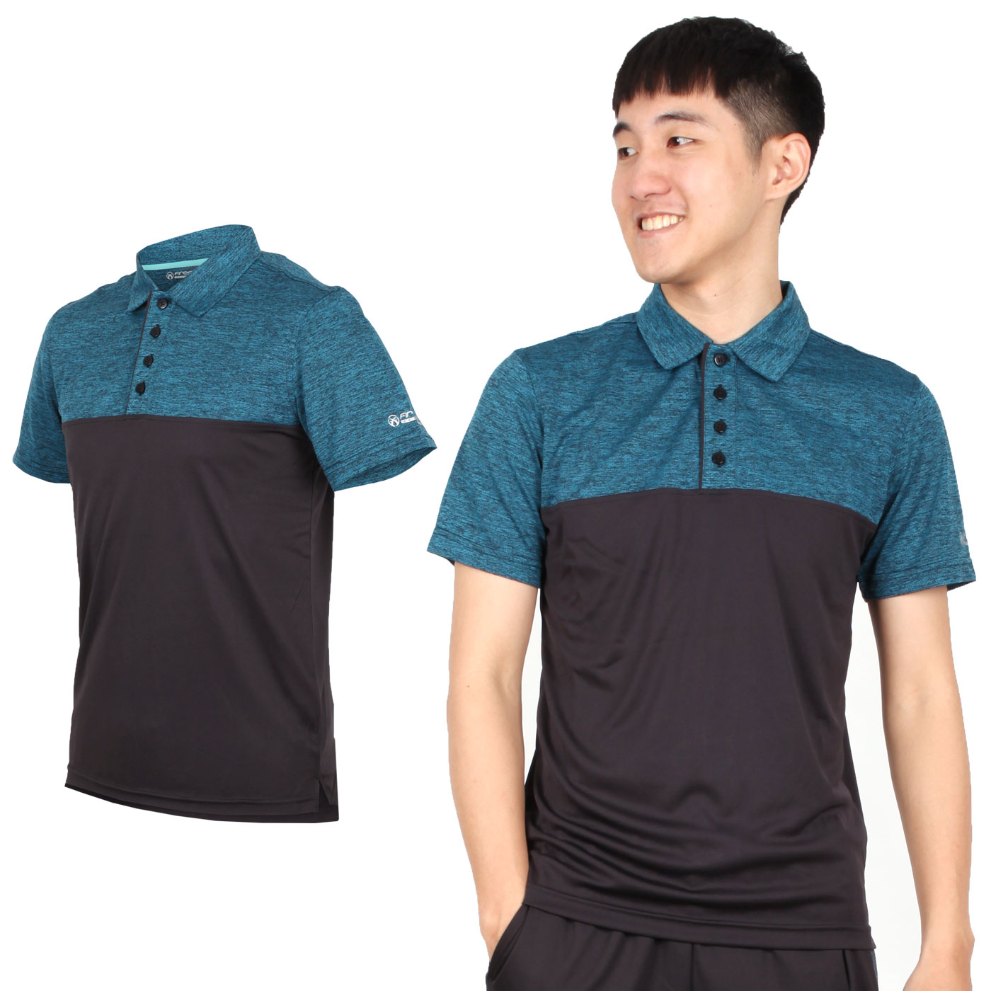 FIRESTAR 男款高爾夫系列短袖POLO衫 D8051-19 - 麻花藍黑