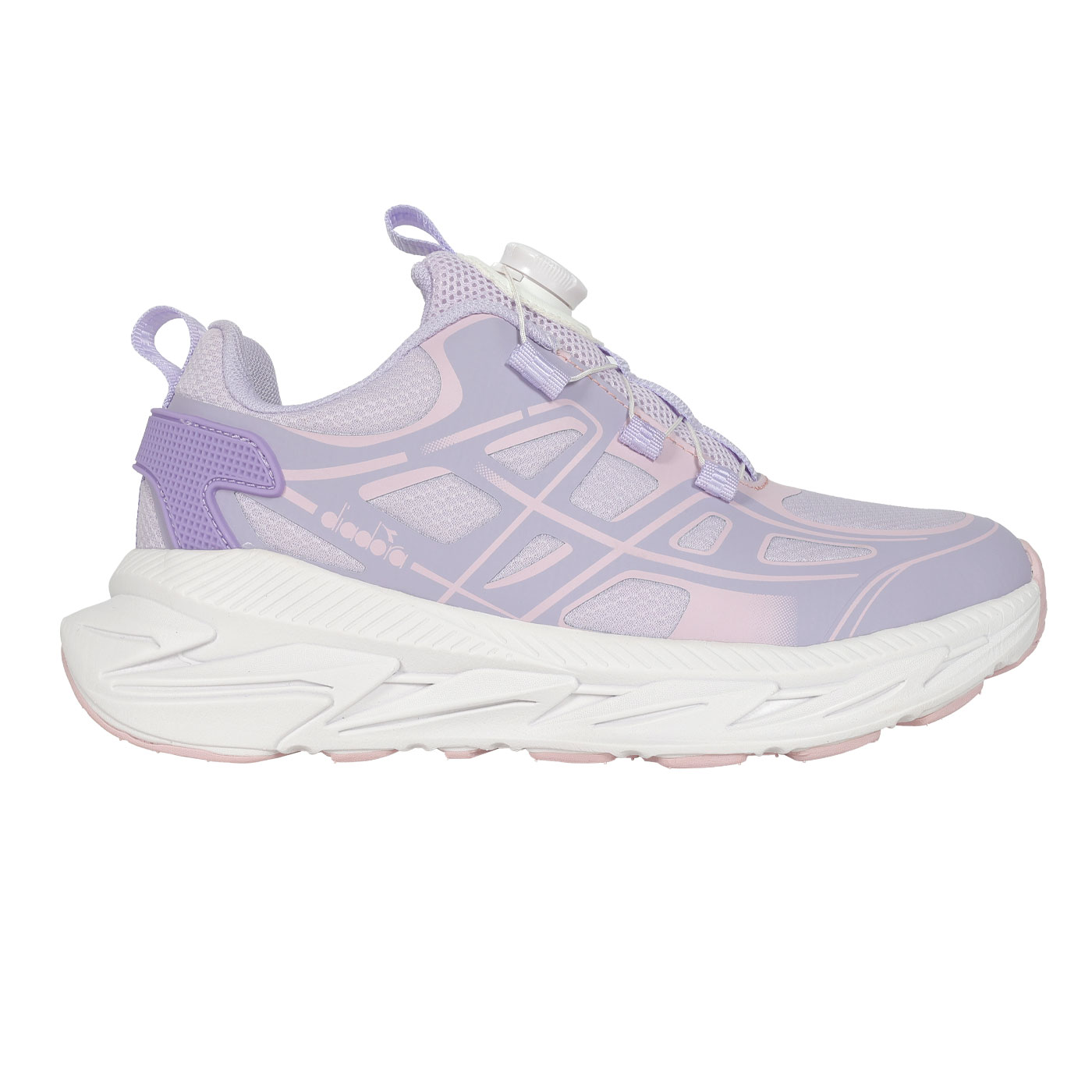 DIADORA 大童超音速輕量轉扣慢跑鞋-超寬楦  DA13513 - 紫粉