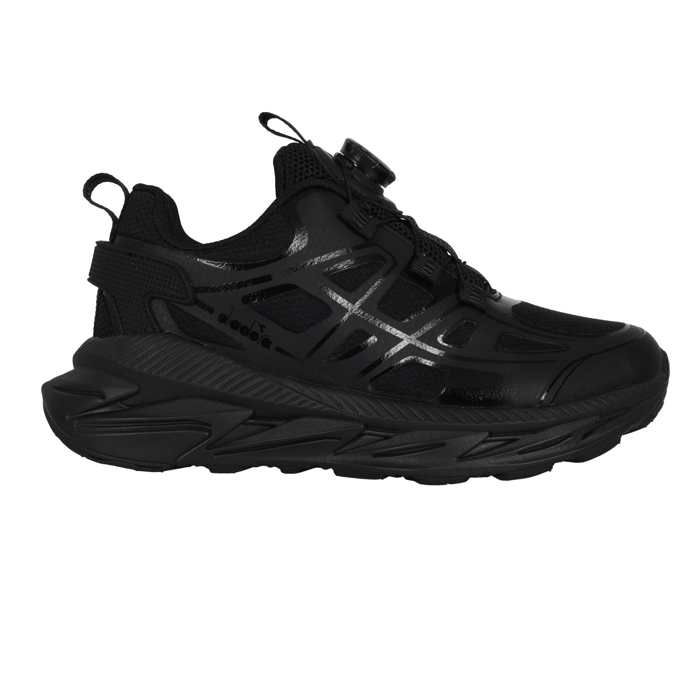DIADORA 大童超音速輕量轉扣慢跑鞋-超寬楦  DA13517 - 黑