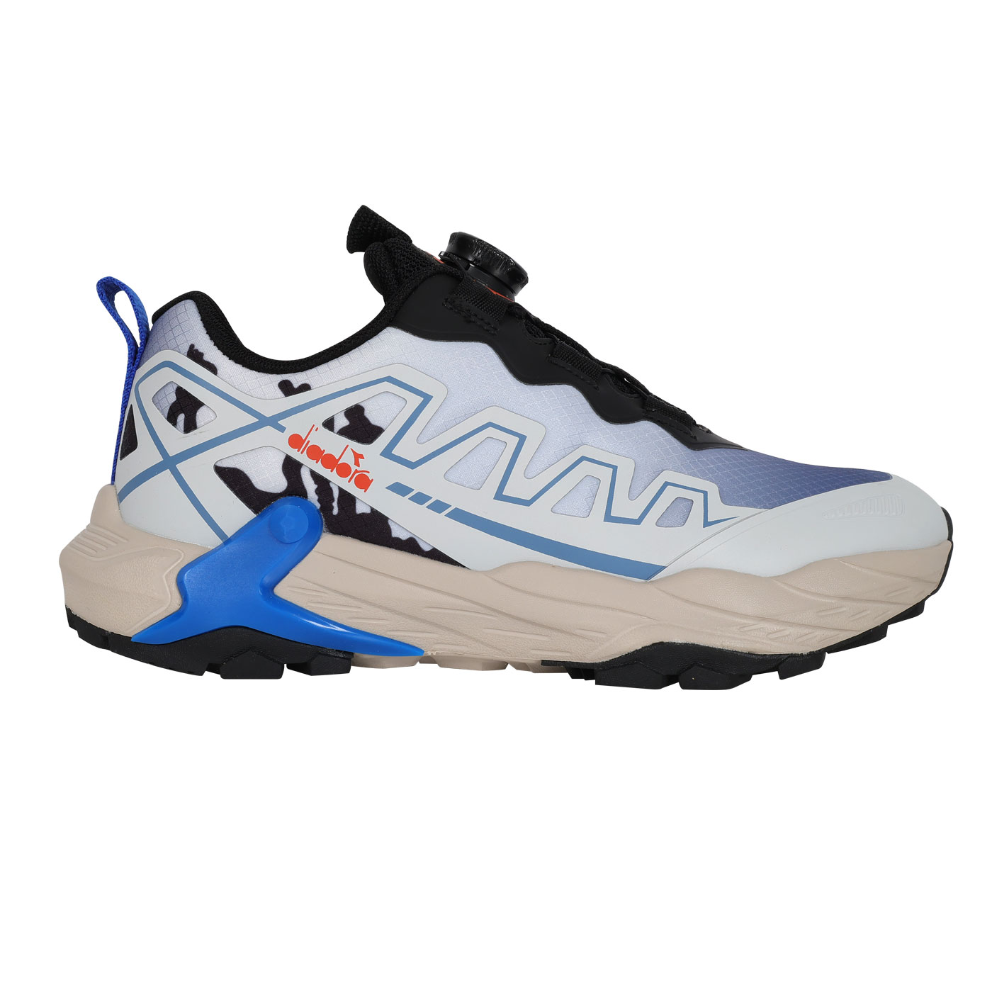 DIADORA 大童探險家轉扣越野慢跑鞋-超寬楦  DA13530 - 淺灰藍黑