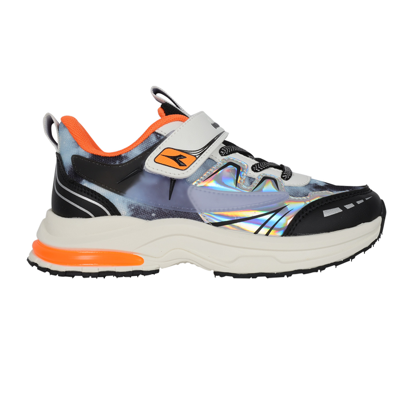 DIADORA 中童幻速輕量慢跑鞋-超寬楦  DA13531 - 白黑灰橘